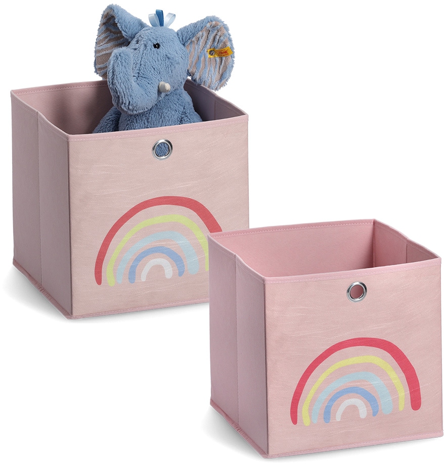 Zeller Present Organizer »Rosy Rainbow«, (Set, 2 St.), Aufbewahrungsbox, flach klappbar, Vlies