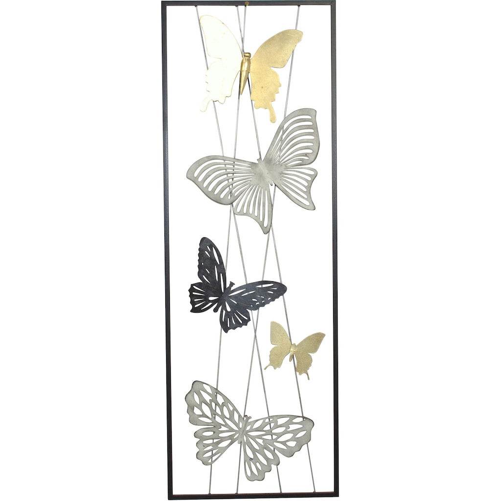 HOFMANN LIVING AND MORE Wanddekoobjekt, Wanddekoration aus Metall, Motiv Schmetterlinge