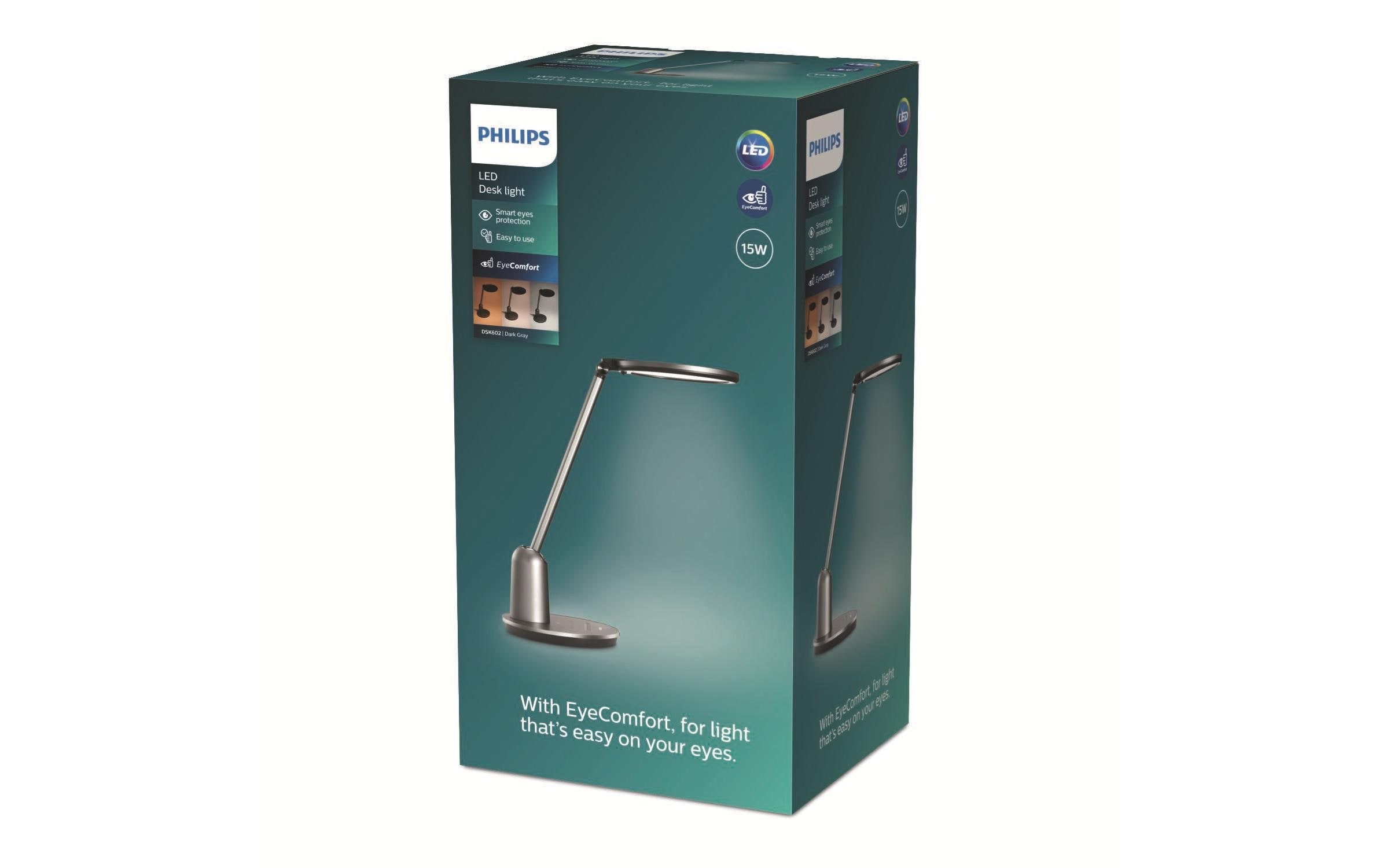 Philips LED Tischleuchte »Einstein grau 630 lm TouchDimmer«, 1 flammig