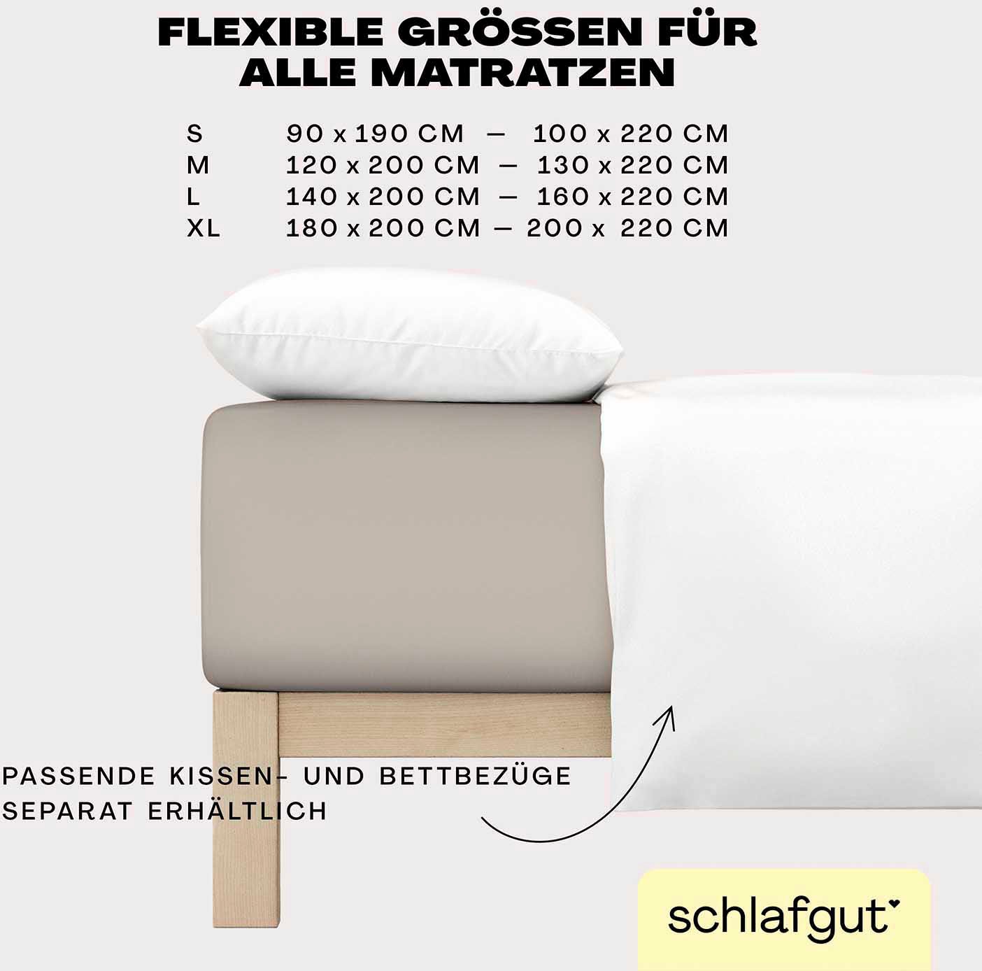 Schlafgut Spannbettlaken »EASY Jersey Elasthan Boxspring«, MADE IN GREEN by OEKO-TEX®