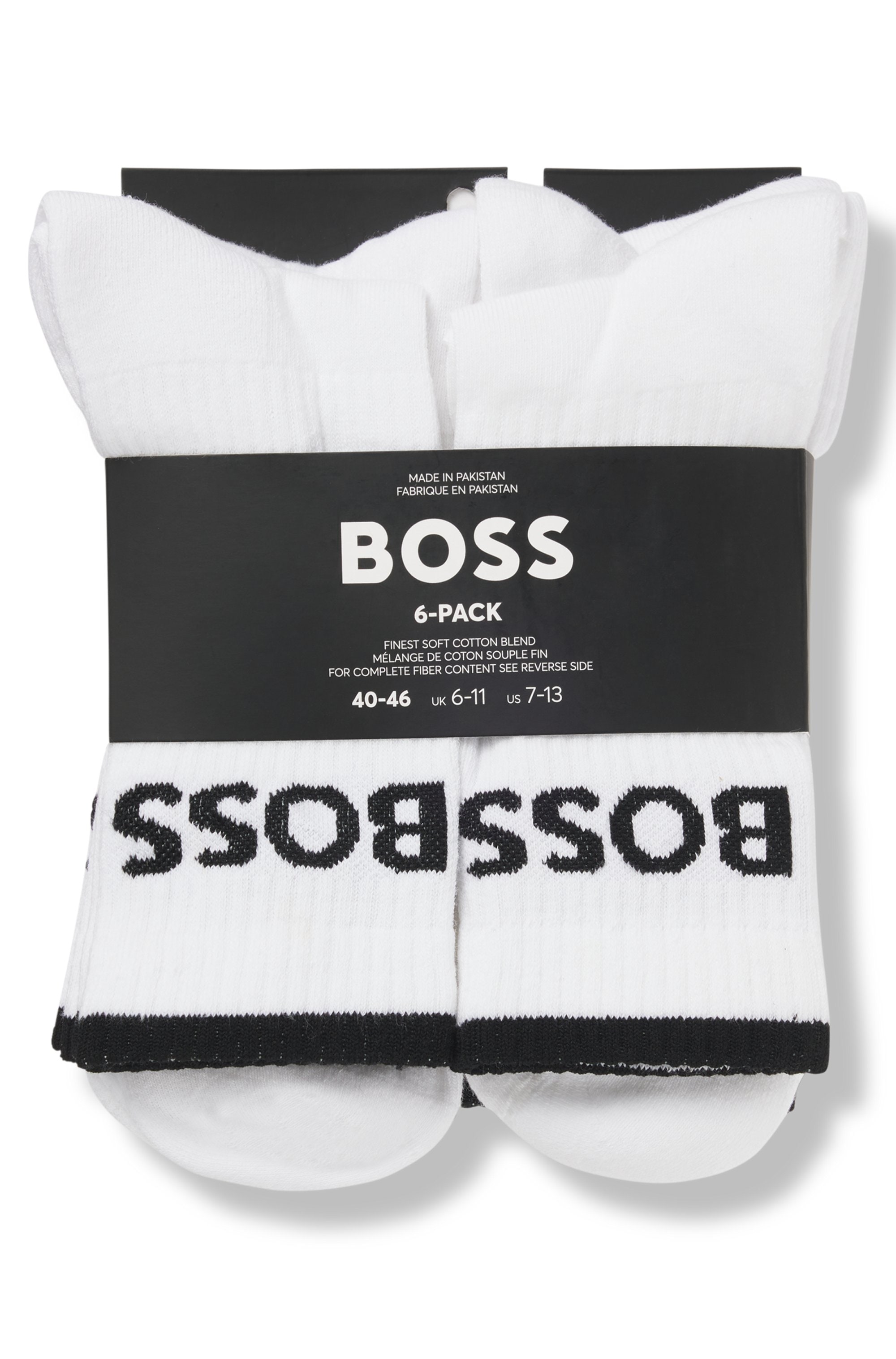 BOSS Businesssocken »6P QS Stripe CC«, (Packung, 6 Paar, 6er), mit BOSS Schriftzug