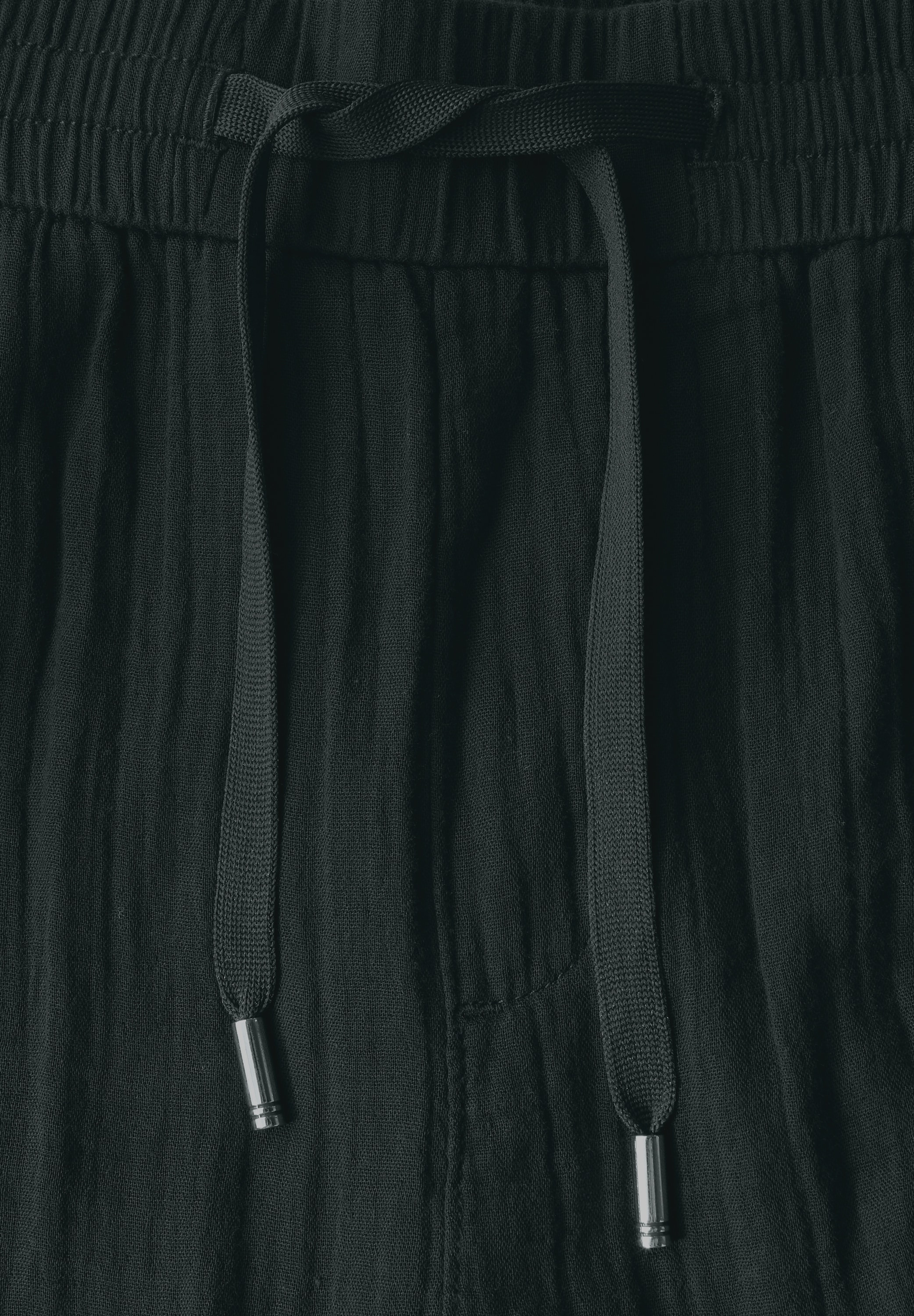 STREET ONE Stoffhose, Sommerhose mit elastischem Bund und Tunnelzug, im Musselin-Look