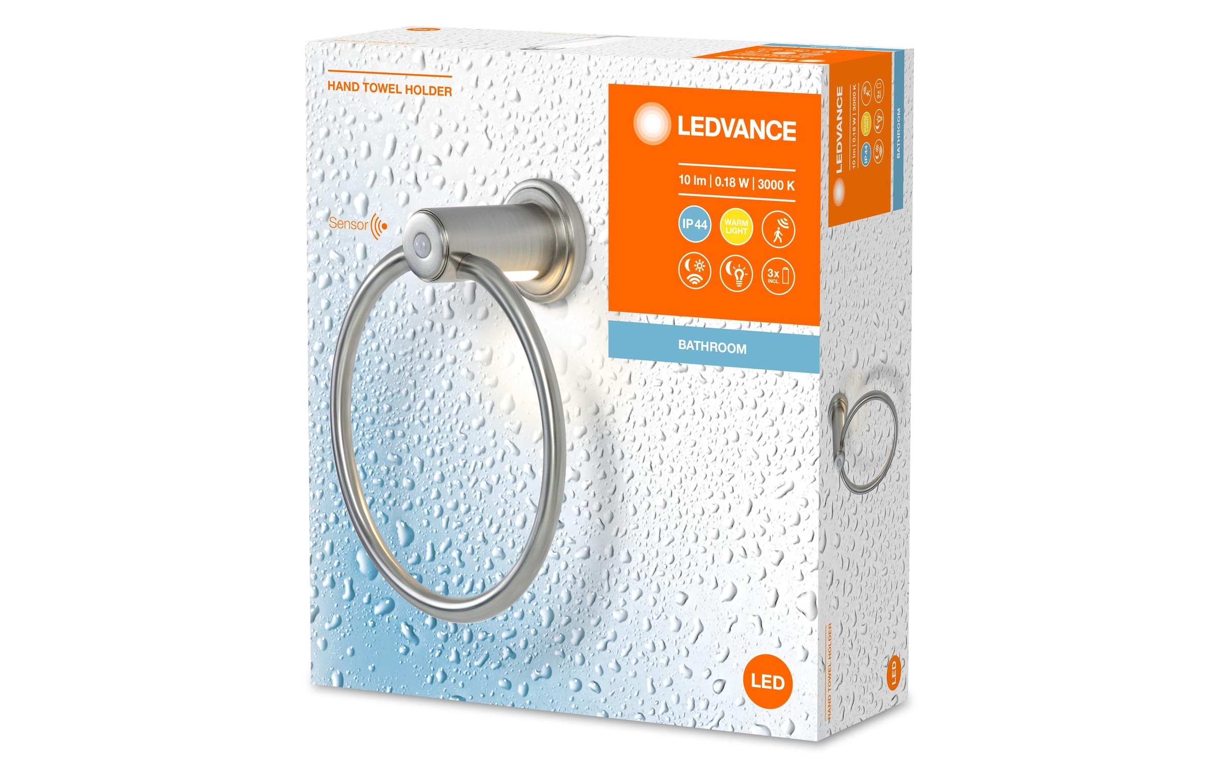 Handtuchhalter »Ledvance Ø 19 cm, 3000K, Silberfarben«