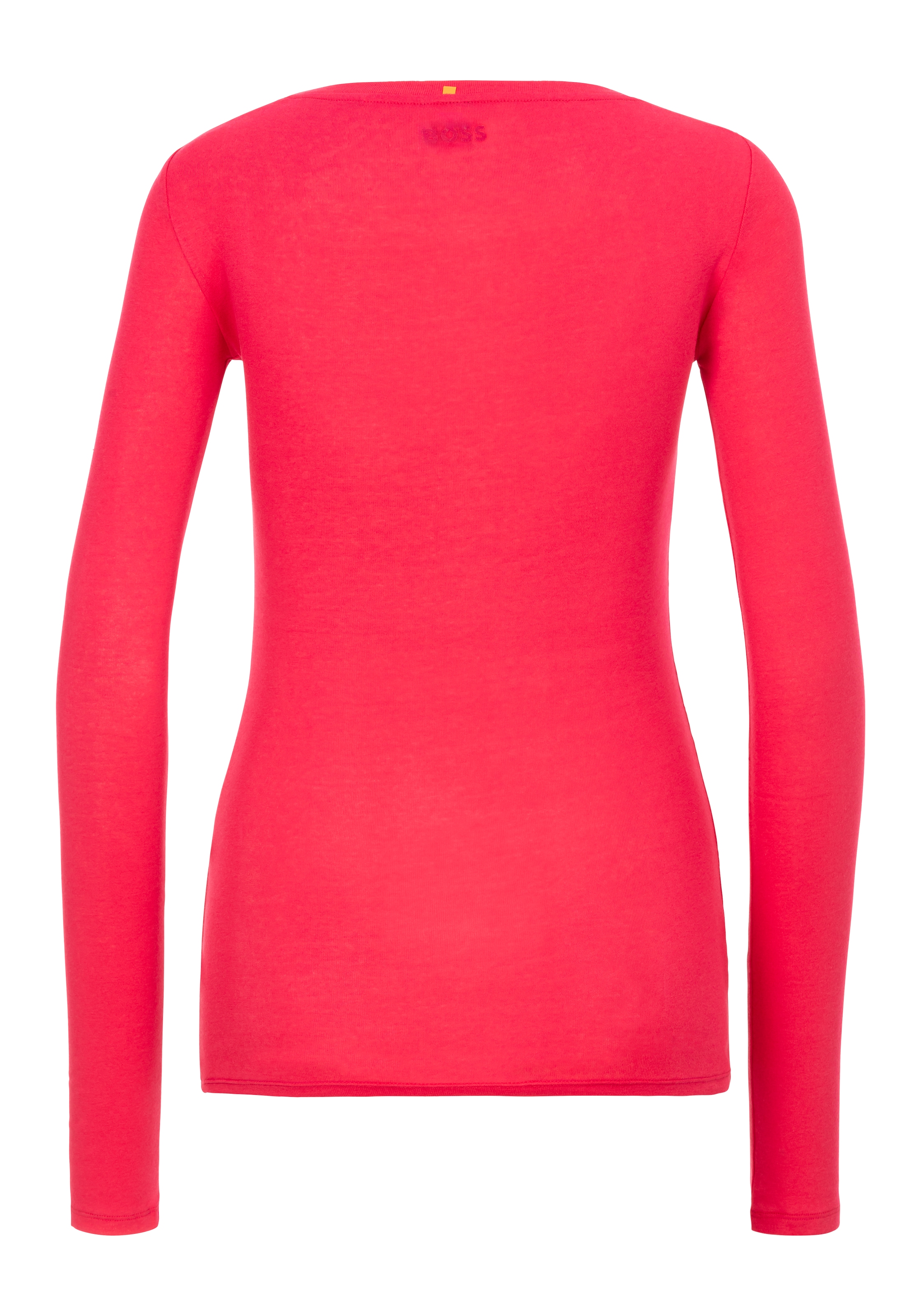 BOSS ORANGE Langarmshirt »Elayer Premium Damenmode«, mit tiefem Ausschnitt