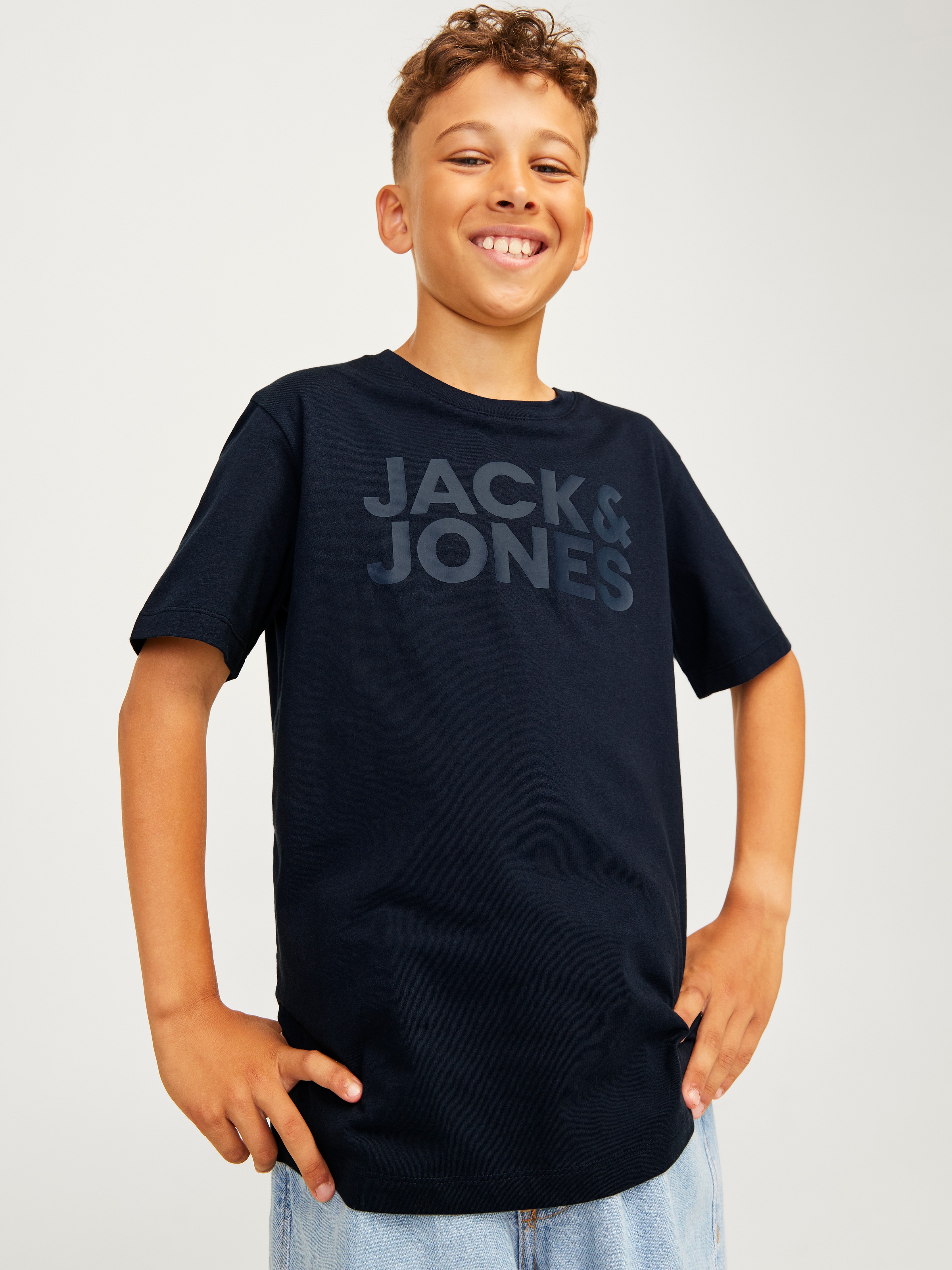 Jack & Jones Junior Rundhalsshirt »JJECORP stylisch, atmungsaktiv, pflegeleicht« bedruckt, casual, regular fit, Jersey, Rundhals