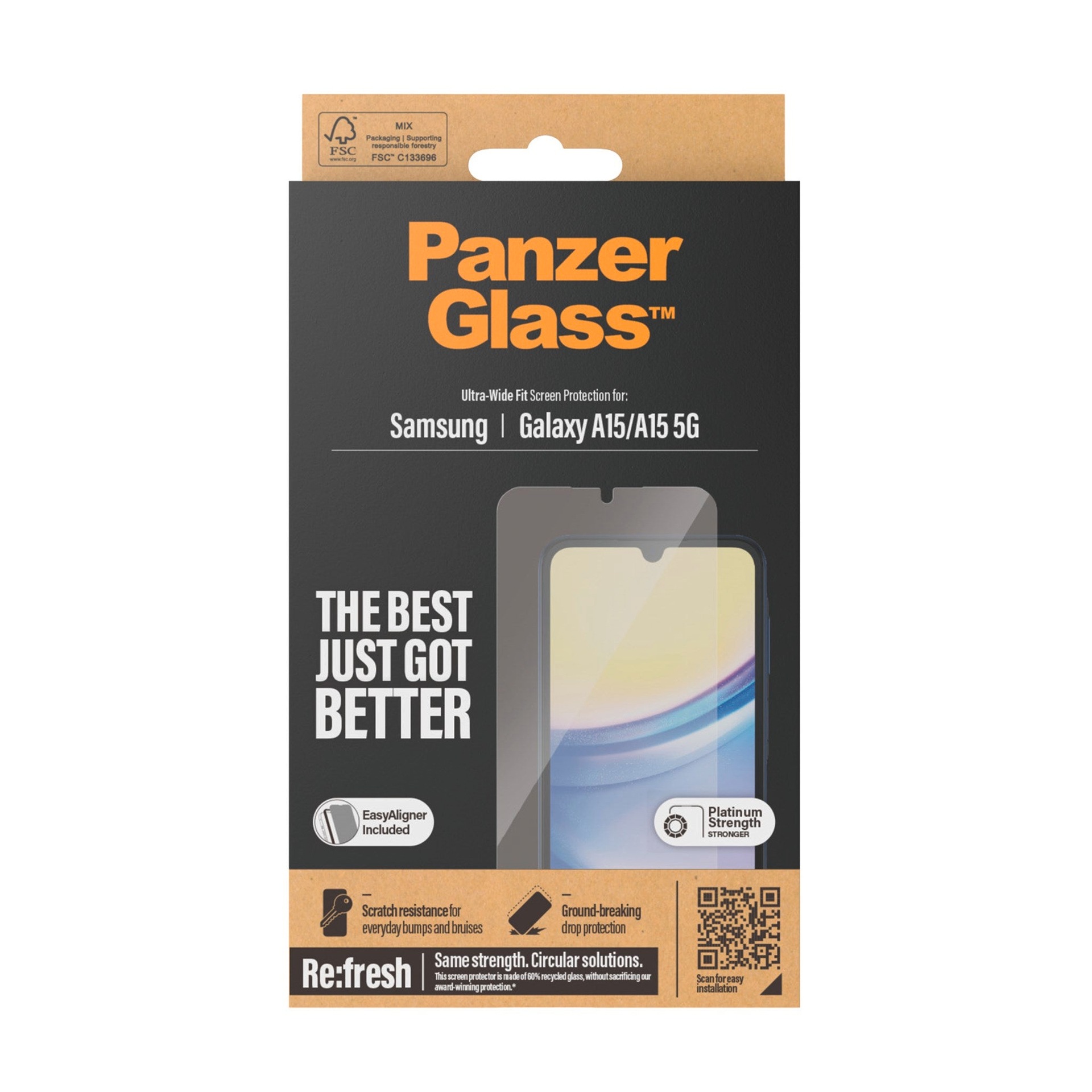 PanzerGlass Displayschutzglas »Ultra Wide Fit Screen Protector«, für Samsung Galaxy A14-Samsung Galaxy A14 5G, Displayschutz, splitterfest, kratzer-resistent, schutzhüllenfreundlich