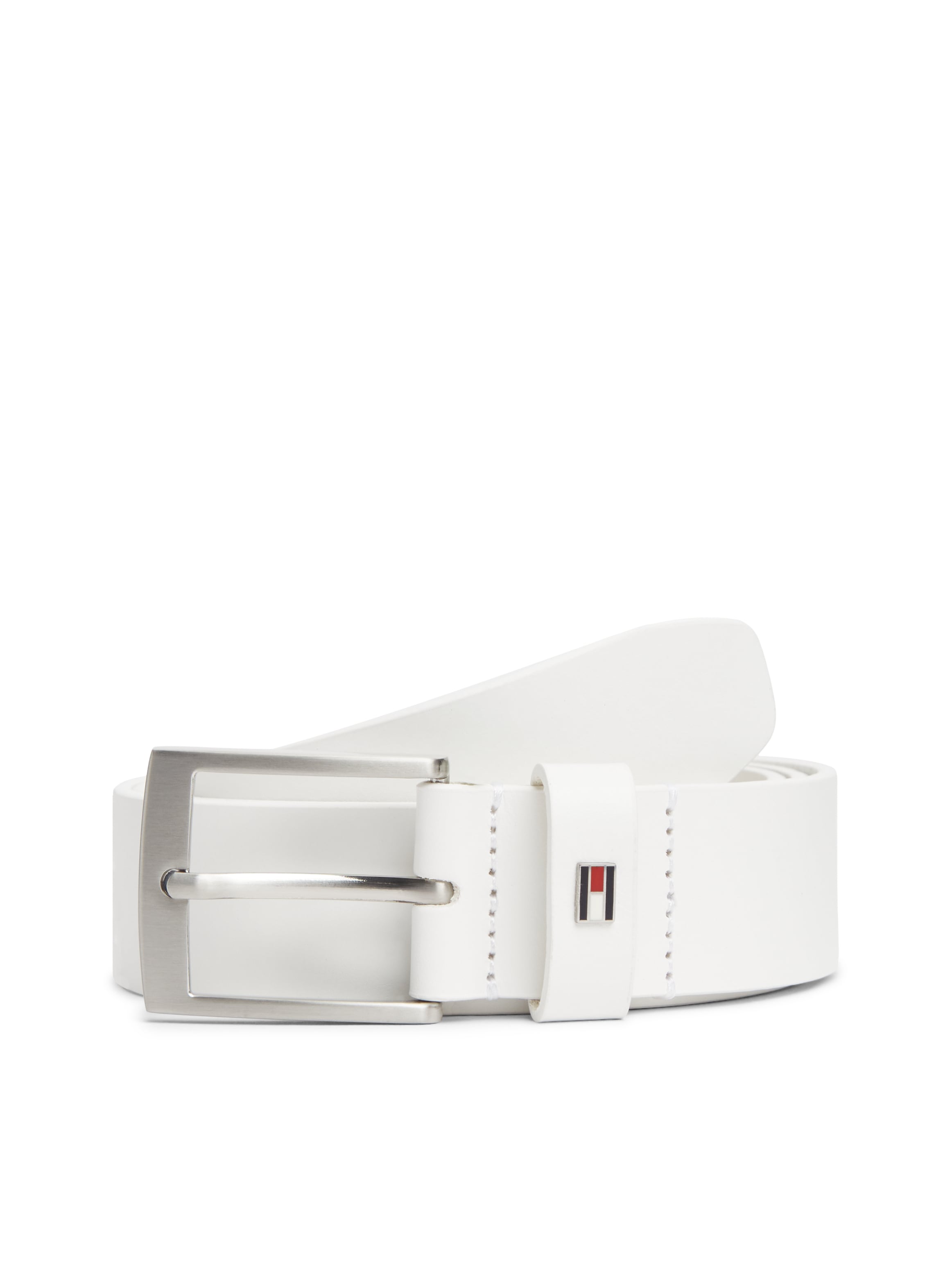 Tommy Hilfiger Ledergürtel "ADAN 3.5 cm breit EXT" Metalllogopatch, Einfachdornschnalle