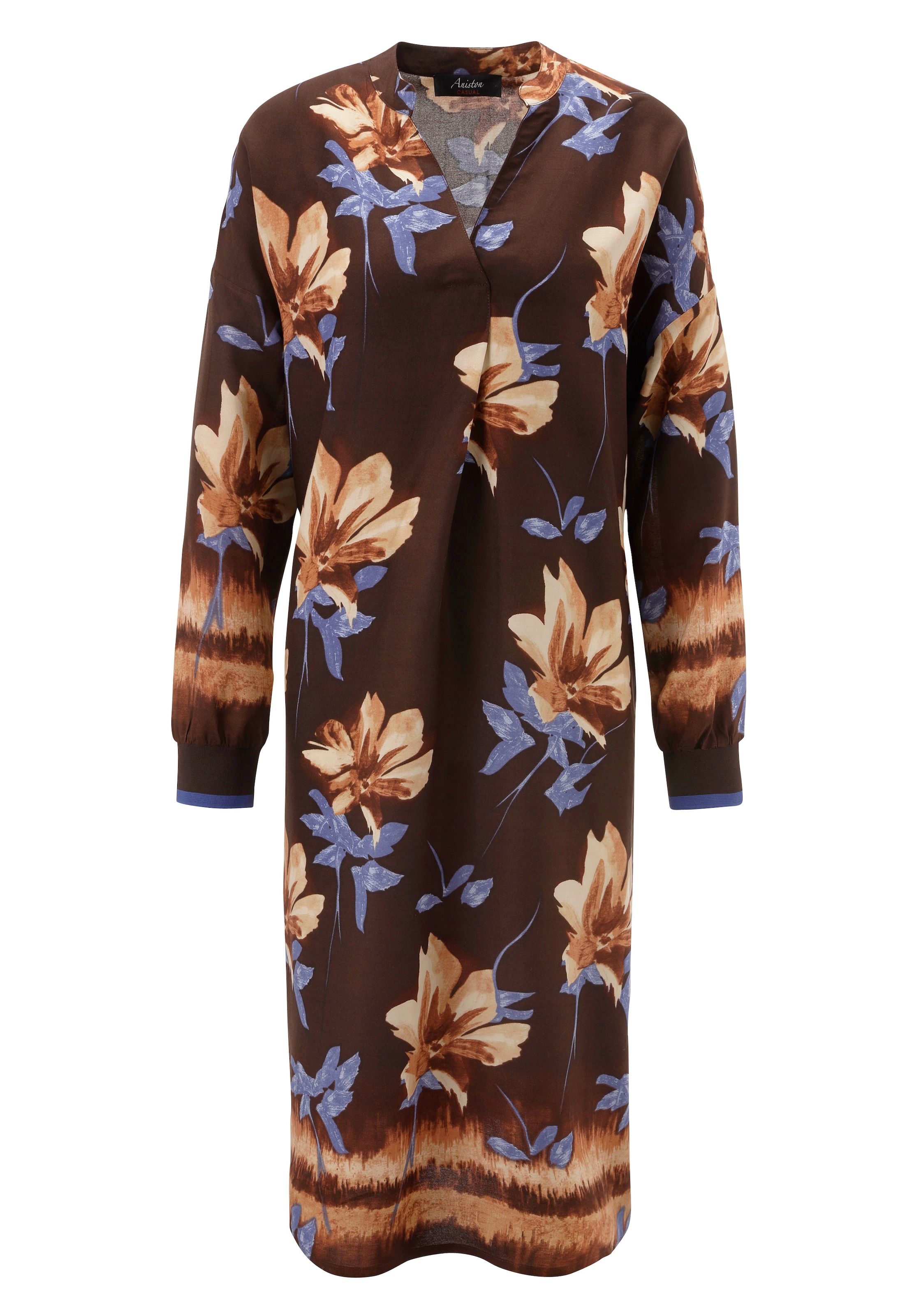 Aniston CASUAL Blusenkleid, mit grossflächigem Blumendruck und Bordüre - NEUE KOLLEKTION