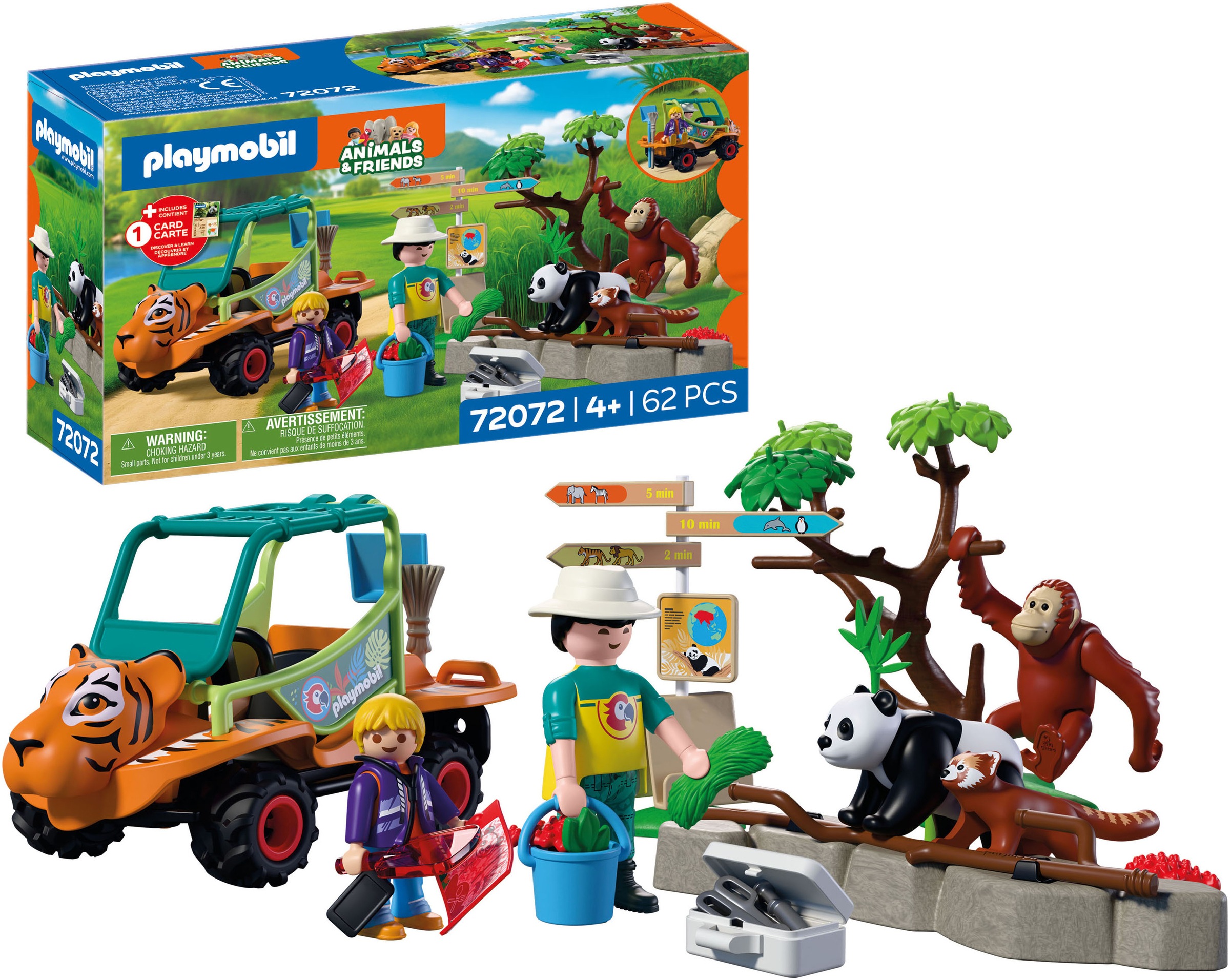 Playmobil Konstruktions-Spielset "Zoo: Tierpflegermobil (72072), Animals & Friends" Made in Europe
