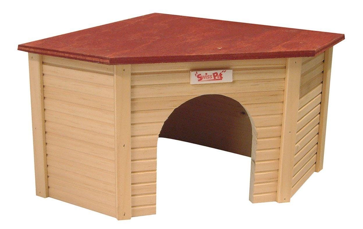 SwissPet Tierhaus »Eckhaus Kaninchen Flachdach«, Holzart: Sperrholz (Schweiz)
