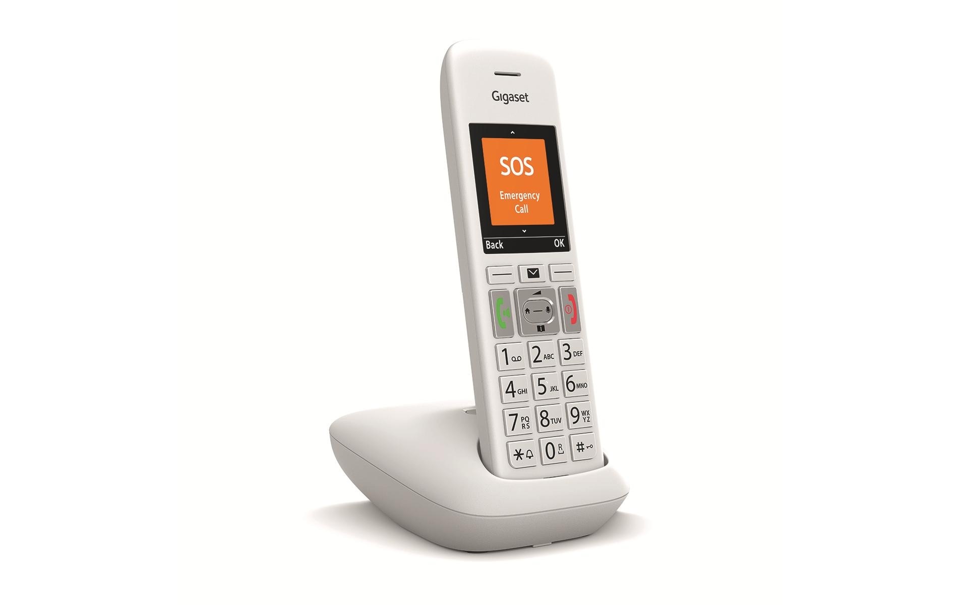 Gigaset Schnurloses DECT-Telefon »Gigaset E390 weiss«
