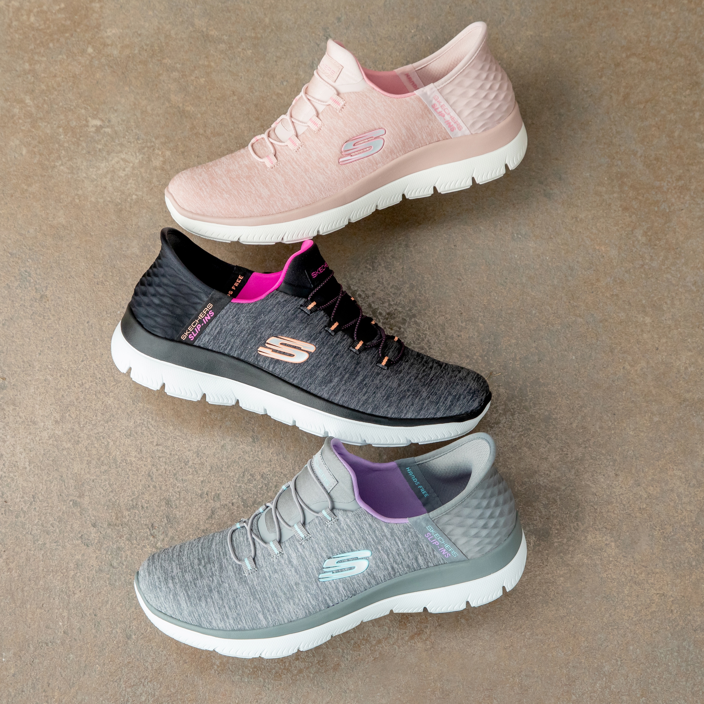 Skechers Slipper »SUMMITS DAZZLING HAZE«, Slip Ins Sneaker, Freizeitschuh mit dezenten Kontrastdetails