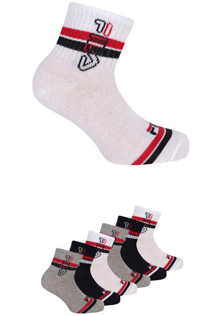 Fila Kurzsocken »JUNIOR BOY QUARTER SOCKS« 6 Stk. tlg. sportliches Design mit dynamischen Streifen