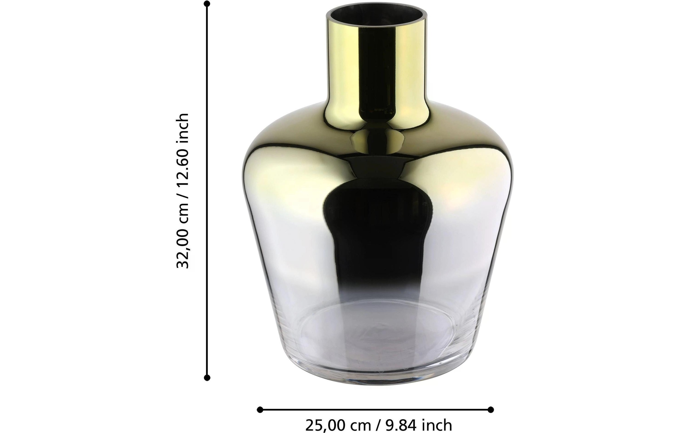 EGLO Dekovase »Vase Sirannana 32 cm, Goldfarben/Transparent«