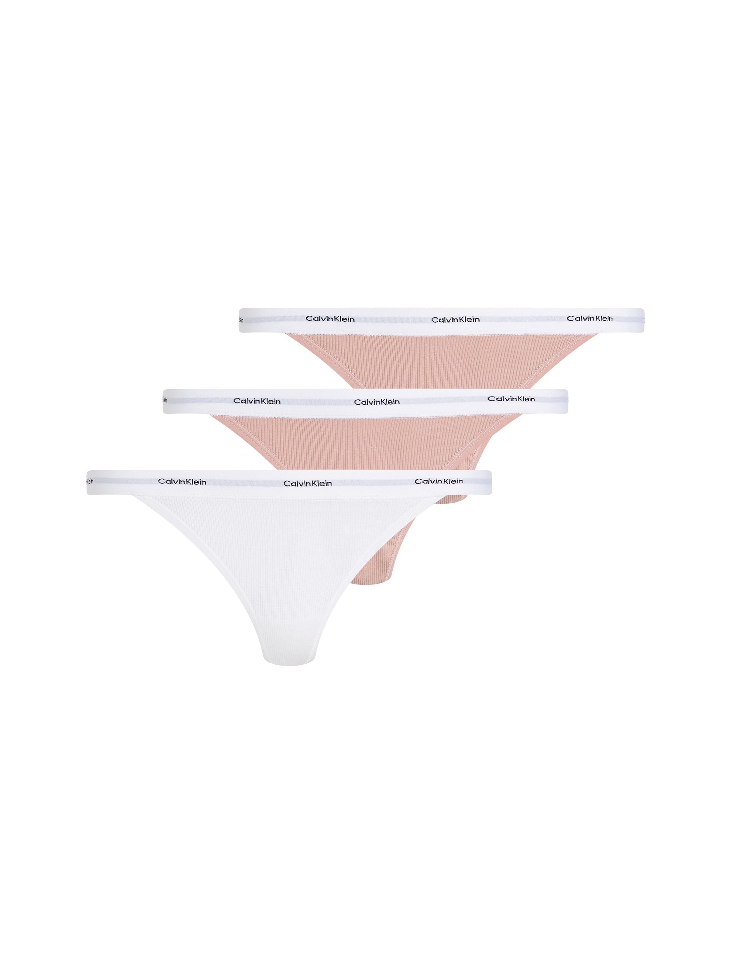 Calvin Klein Underwear Tanga »STRING THONG 3PK« Packung, 3er-Pack, 3 Stk. mit Rippenstruktur