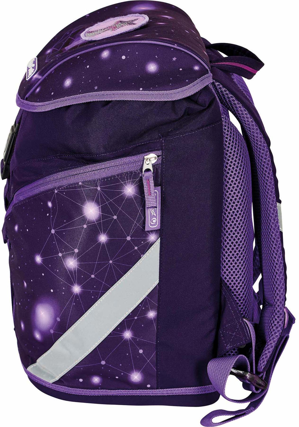 Herlitz Schulrucksack »SoftLight Plus, Space Girl«, Reflektoren-Floureszierende Flächen, mit 2 abnehmbaren Applikationen