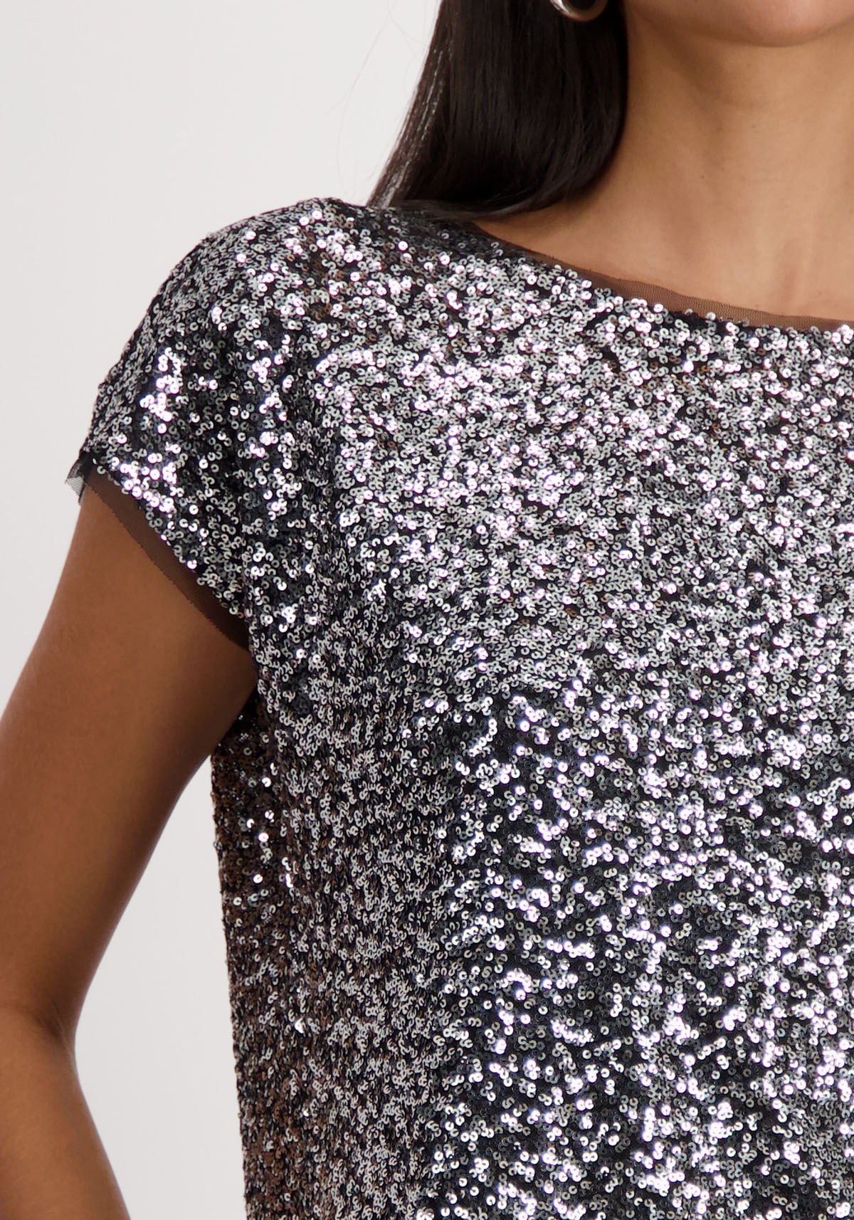 Monari Rundhalsshirt, mit Pailletten