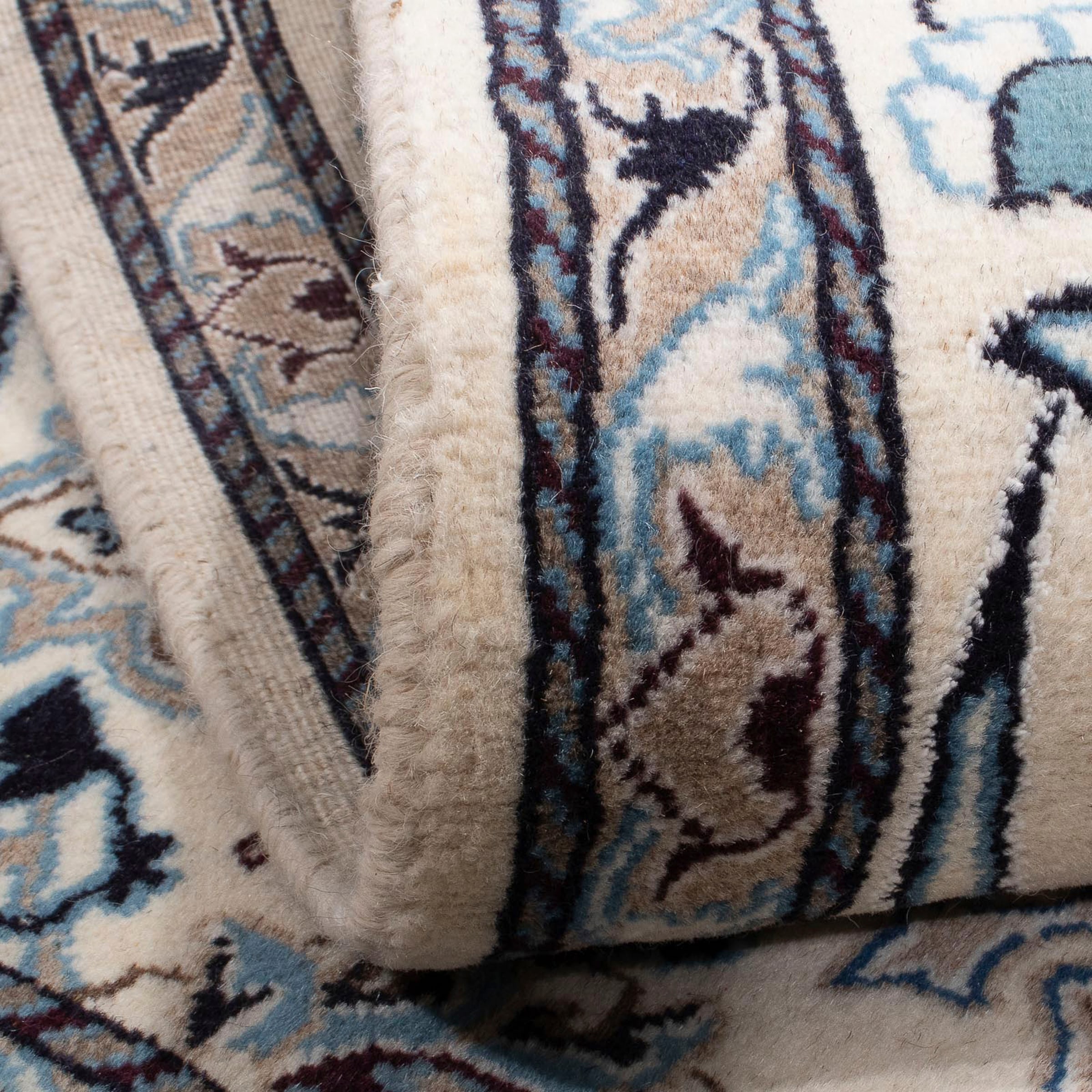 morgenland Orientteppich »Perser - Nain quadratisch - 202 x 194 cm - dunkelblau«, quadratisch, Wohnzimmer, Handgeknüpft, Einzelstück mit Zertifikat