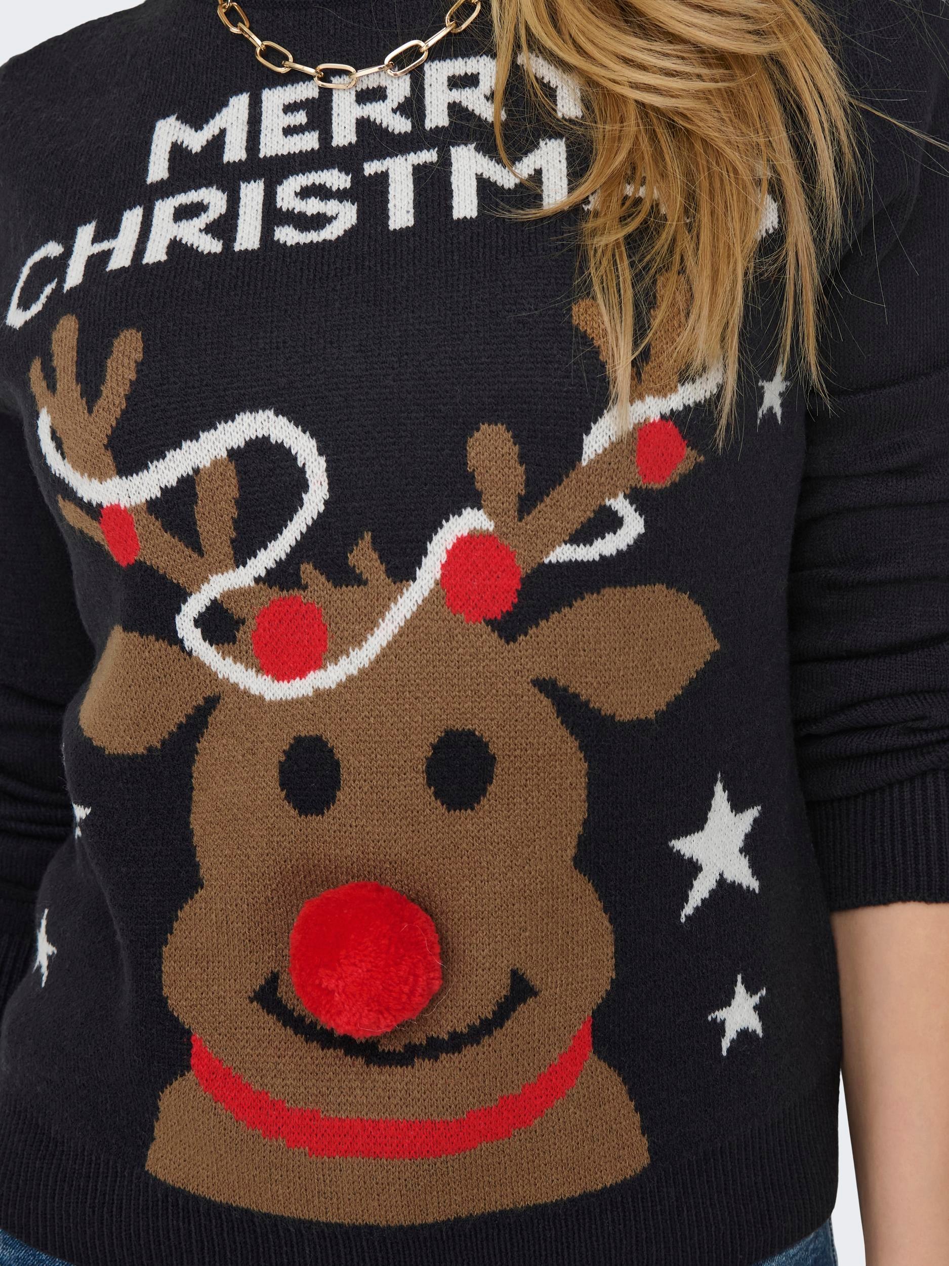 ONLY Weihnachtspullover »ONLXMAS DEER LS O-NECK BOX KNT«