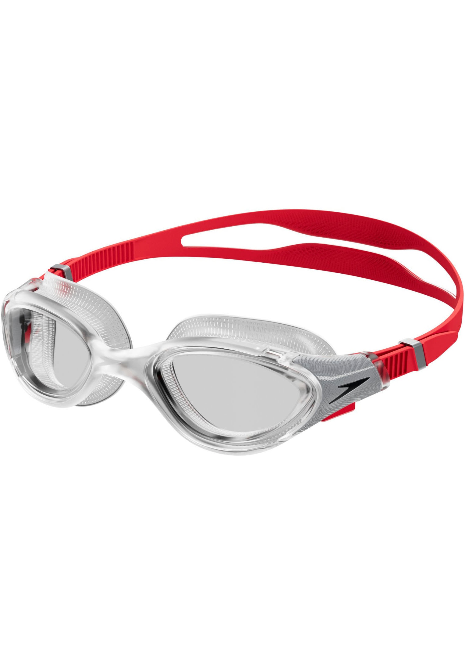 Speedo, Schwimmbrille »H Schwimmbrille« für Erwachsene, mit Markenlogo, formstabiles Material, clear, rot, Einheitsgröße, Schwimmbrille