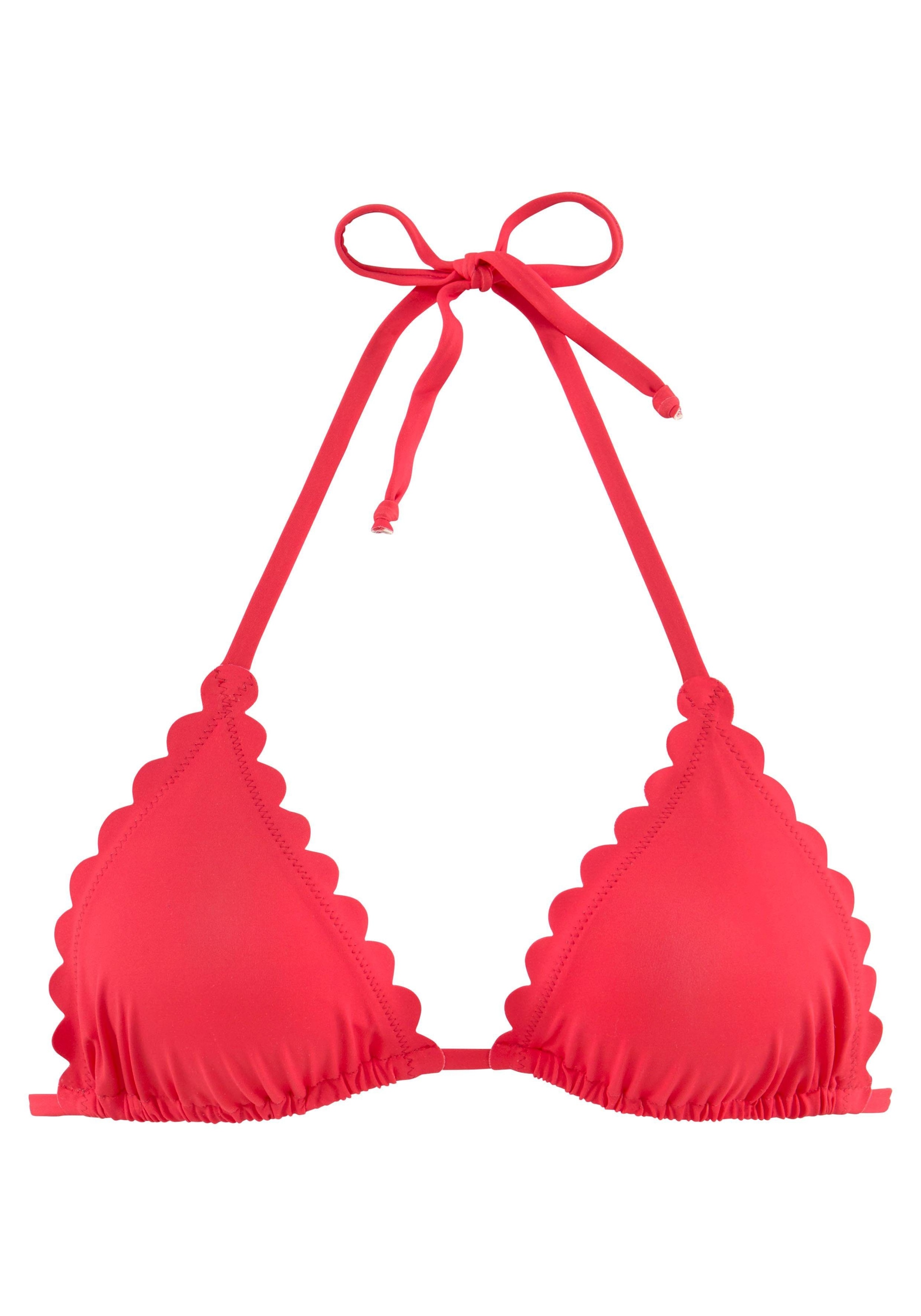 LASCANA Triangel-Bikini-Top »Scallop«, mit gelaserter Wellenkannte