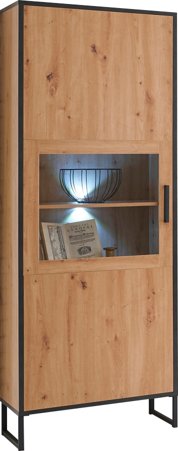 Mäusbacher Asteiche, Schwarzstahl Vitrine "Torres"