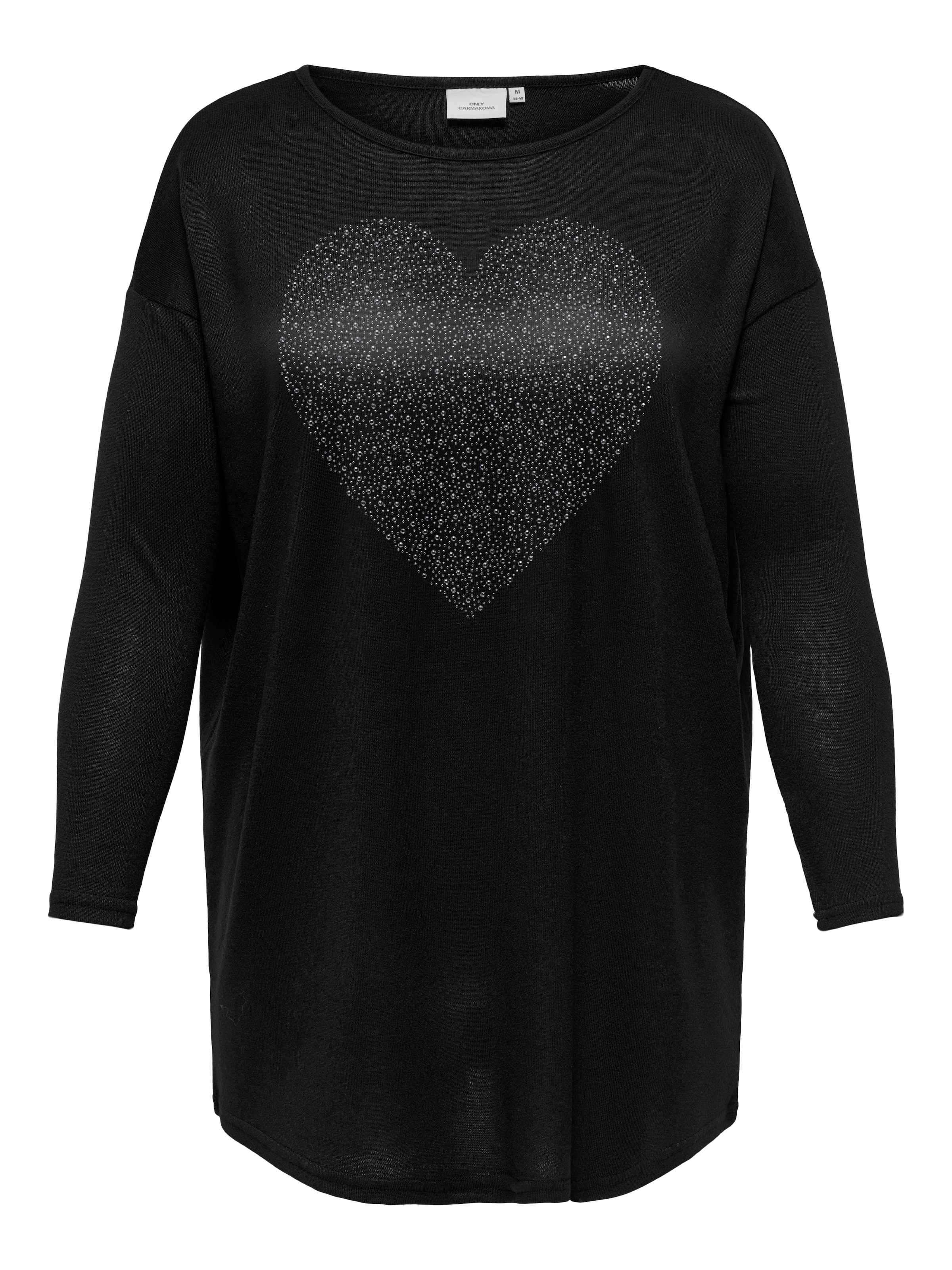 ONLY CARMAKOMA Langarmshirt »CARALBA LS LONG TOP JRS«, mit Glitzernieten