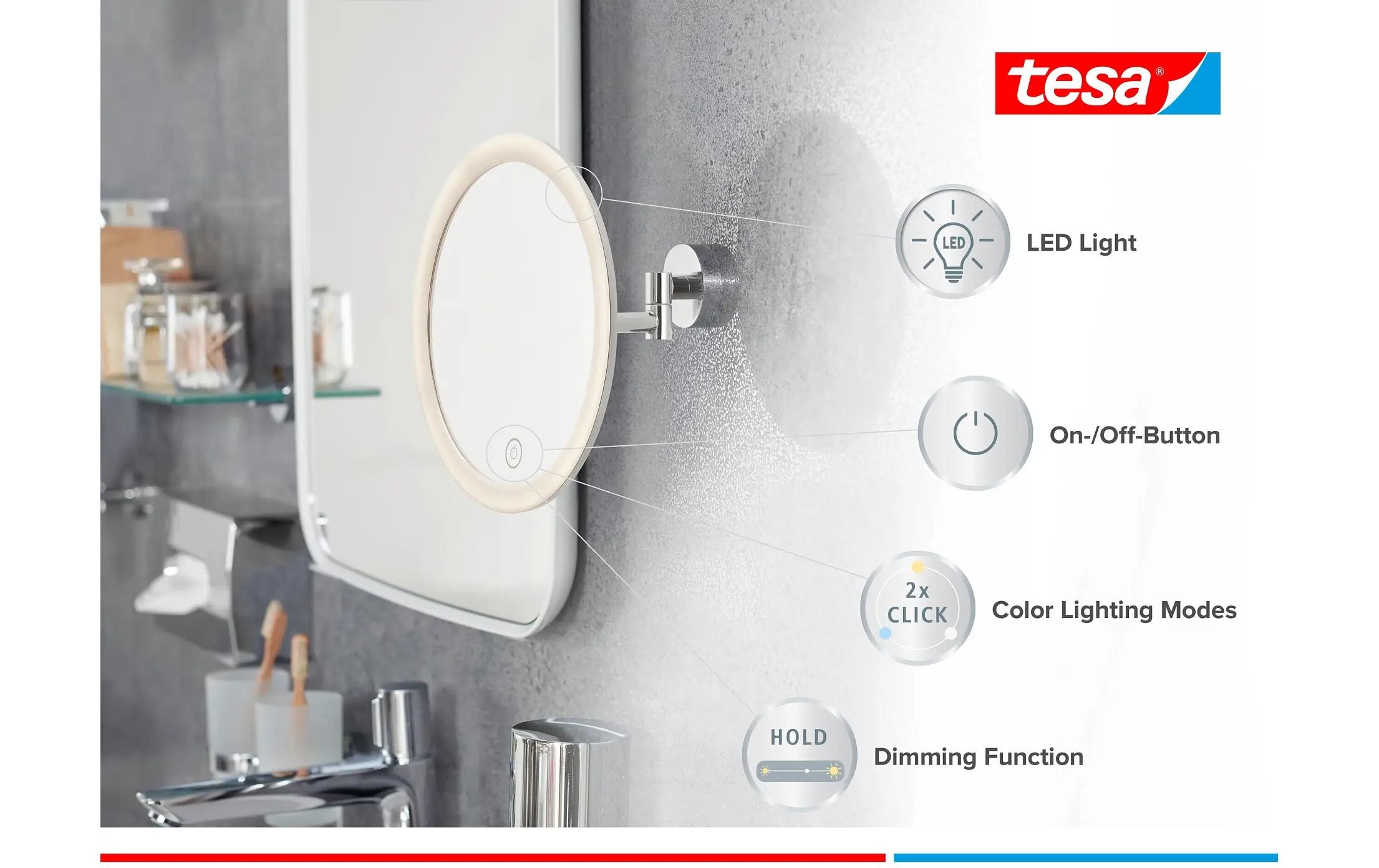 tesa Kosmetikspiegel »Visioon LED«