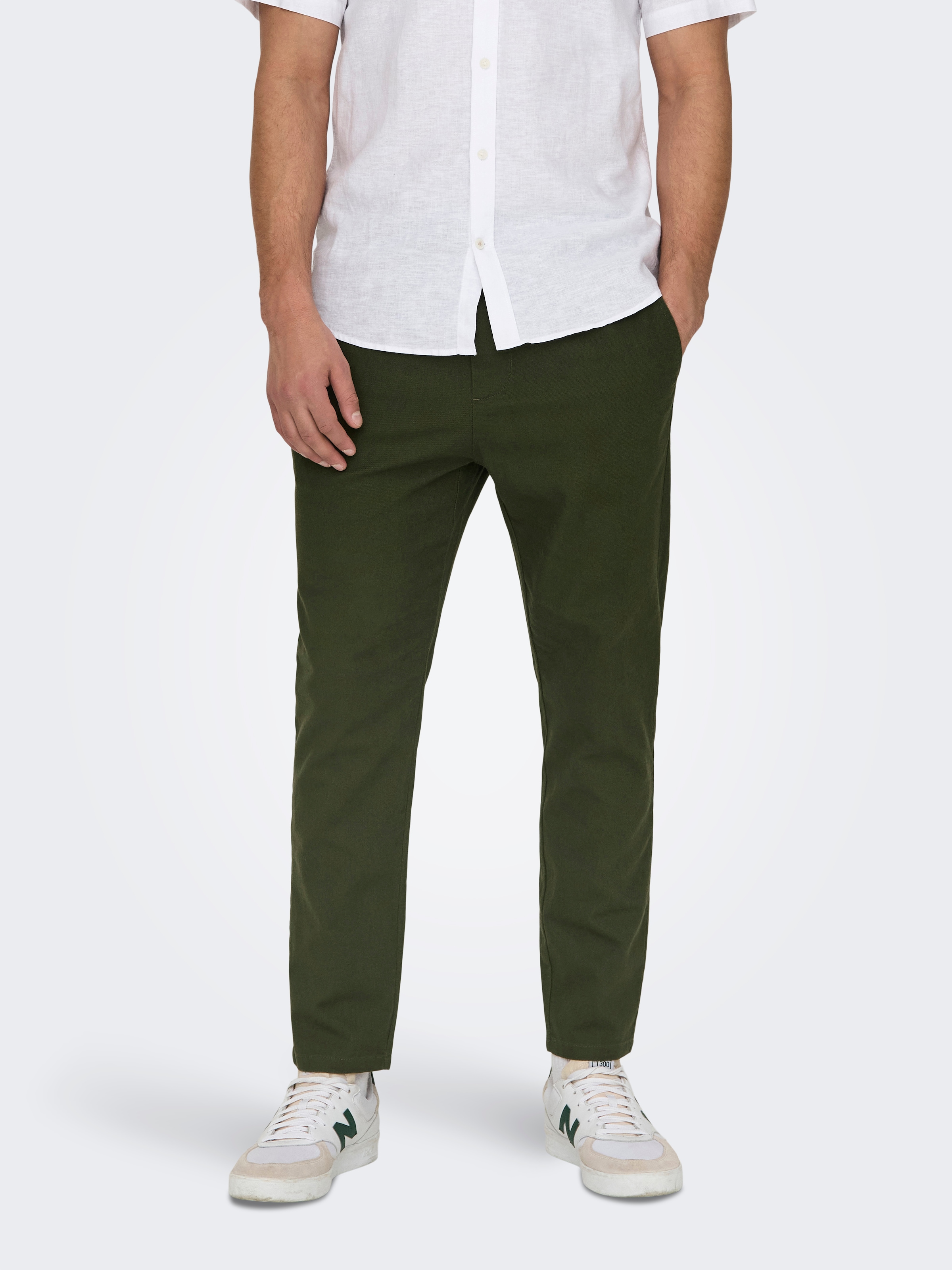 ONLY & SONS Stoffhose »ONSLINUS CROP 0007 COT LIN PNT NOOS«, mit Leinen