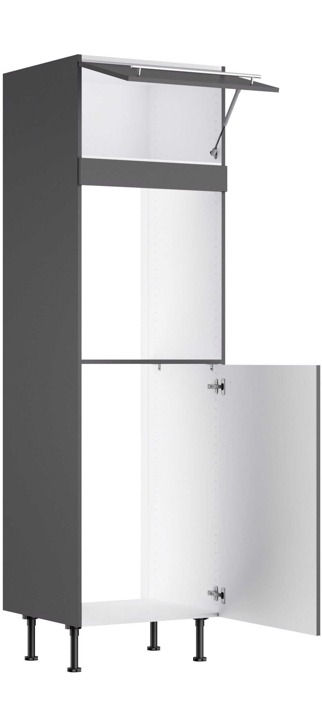 KOCHSTATION Backofen/Kühlumbauschrank »KS-Bern2«, B 60 cm, H 211,8 cm, 1 Klappe, 1 Tür (H 89,2 cm), 1 feste Blende
