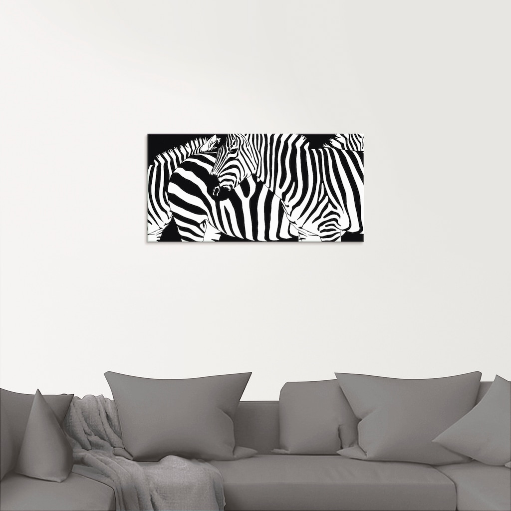 Artland Glasbild »Zebrastreifen«, Wildtiere, (1 St.)