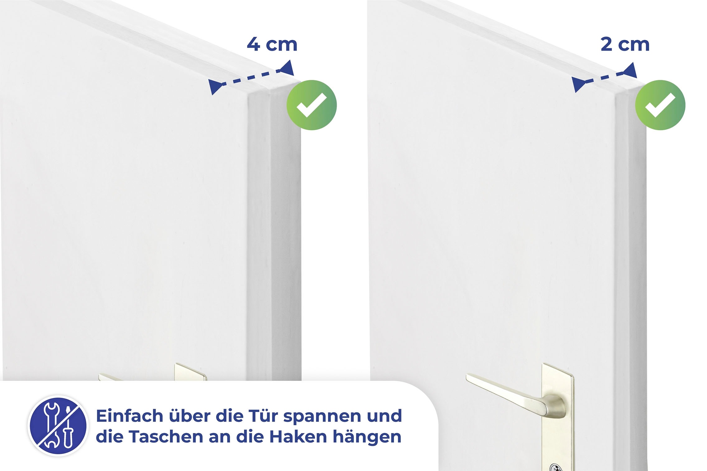 Maximex Ablageelement »Taschengarderobe«, 2er-Set, inkl. Haken für Türbreiten von 2 - 4 cm