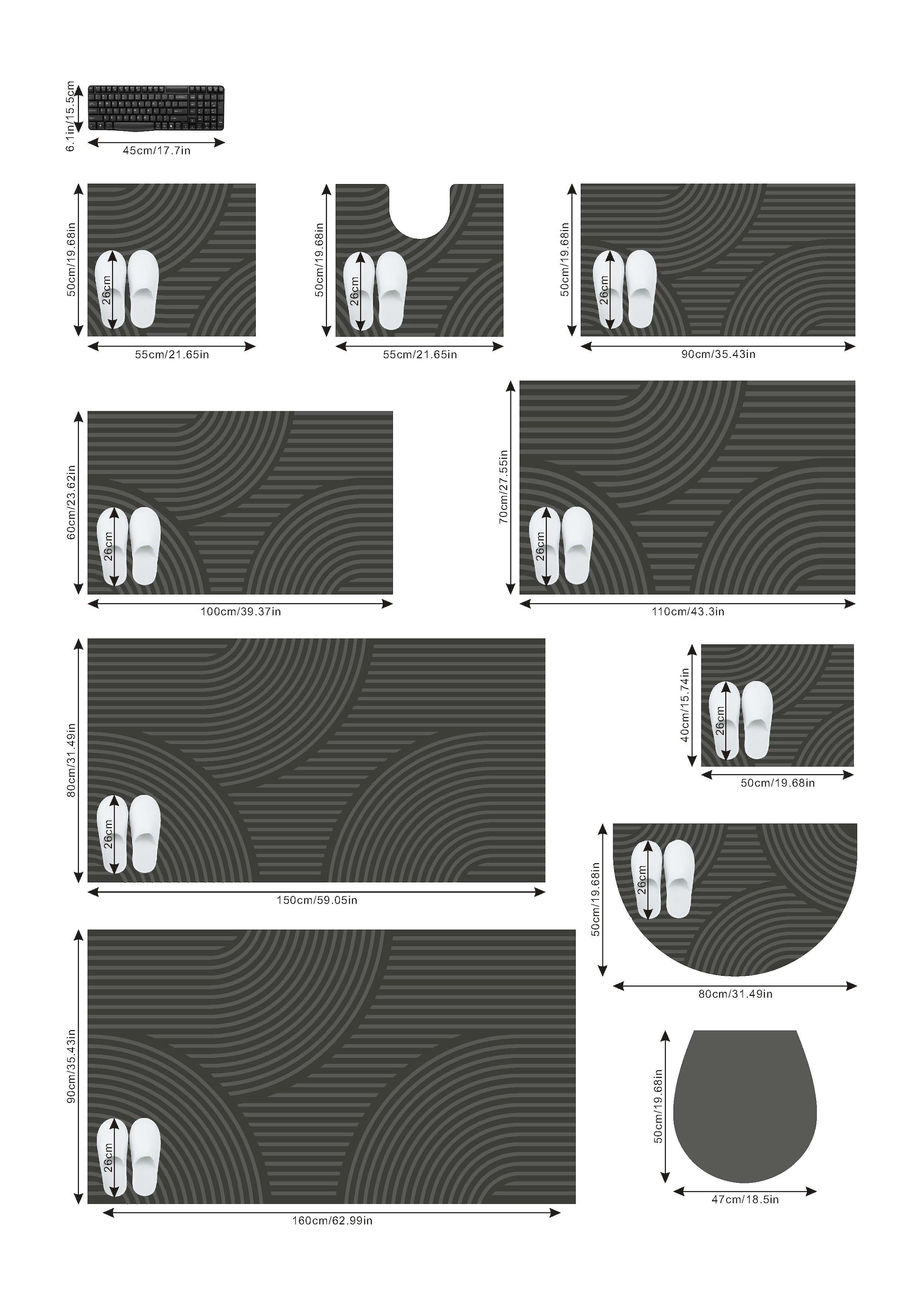 my home Badematte »Ognon, Scandi, Boho, modernes Muster«, rutschhemmend beschichtet, fussbodenheizungsgeeignet-schnell trocknend-strapazierfähig, Badteppich, Uni Farben, Hoch-Tief-Effekt