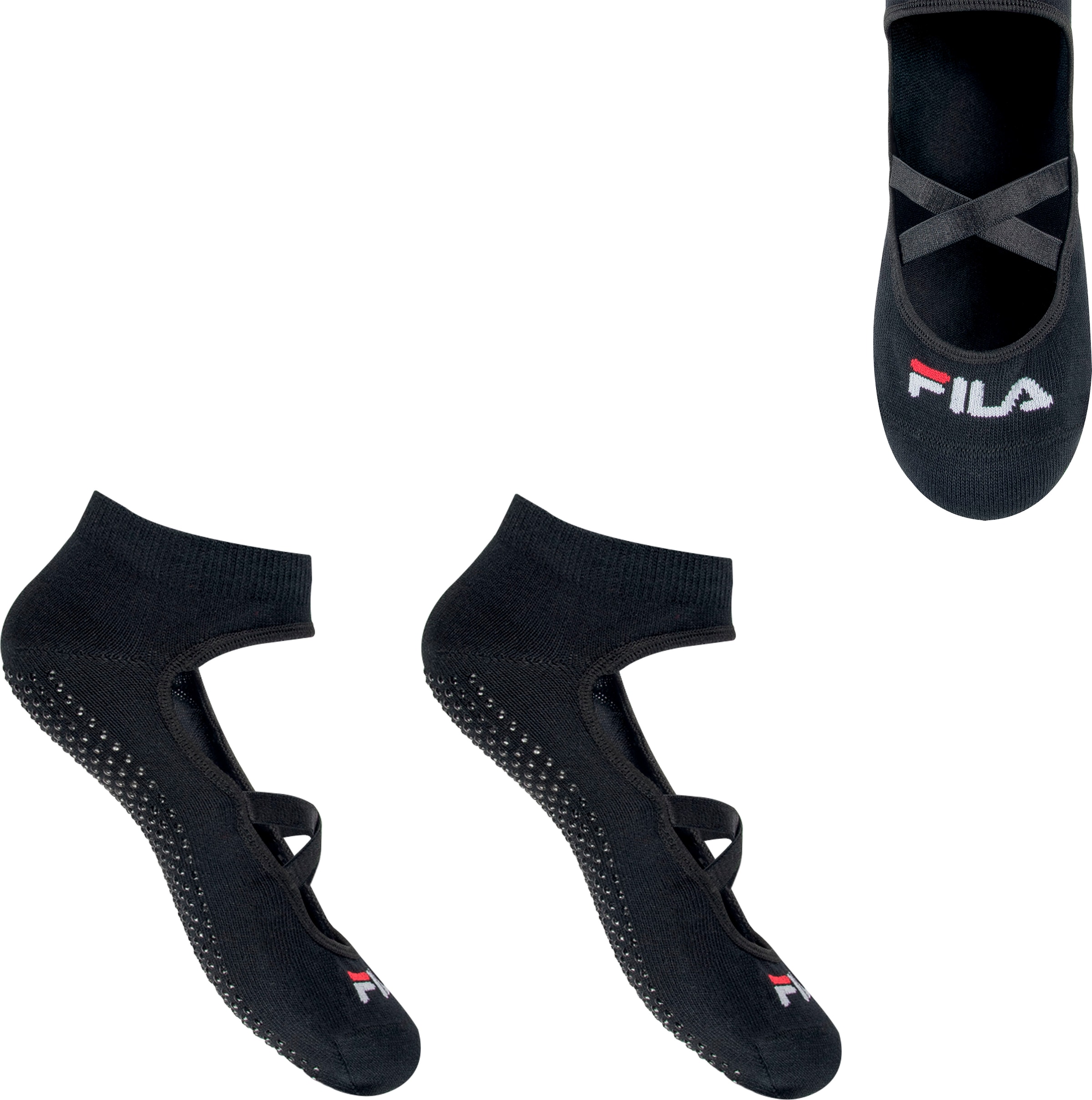 Fila Sportsocken, (2 Paar), mit ABS-Noppen und Logoschriftzug