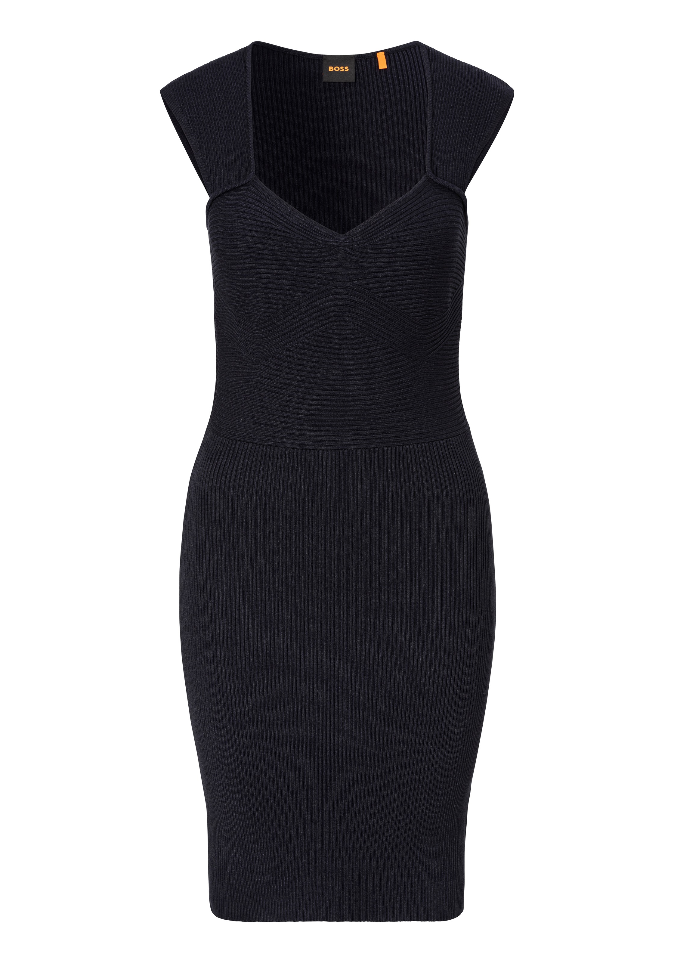 BOSS ORANGE Strickkleid »Foberts Premium Damenmode« Ohne Taschen in Rippoptik