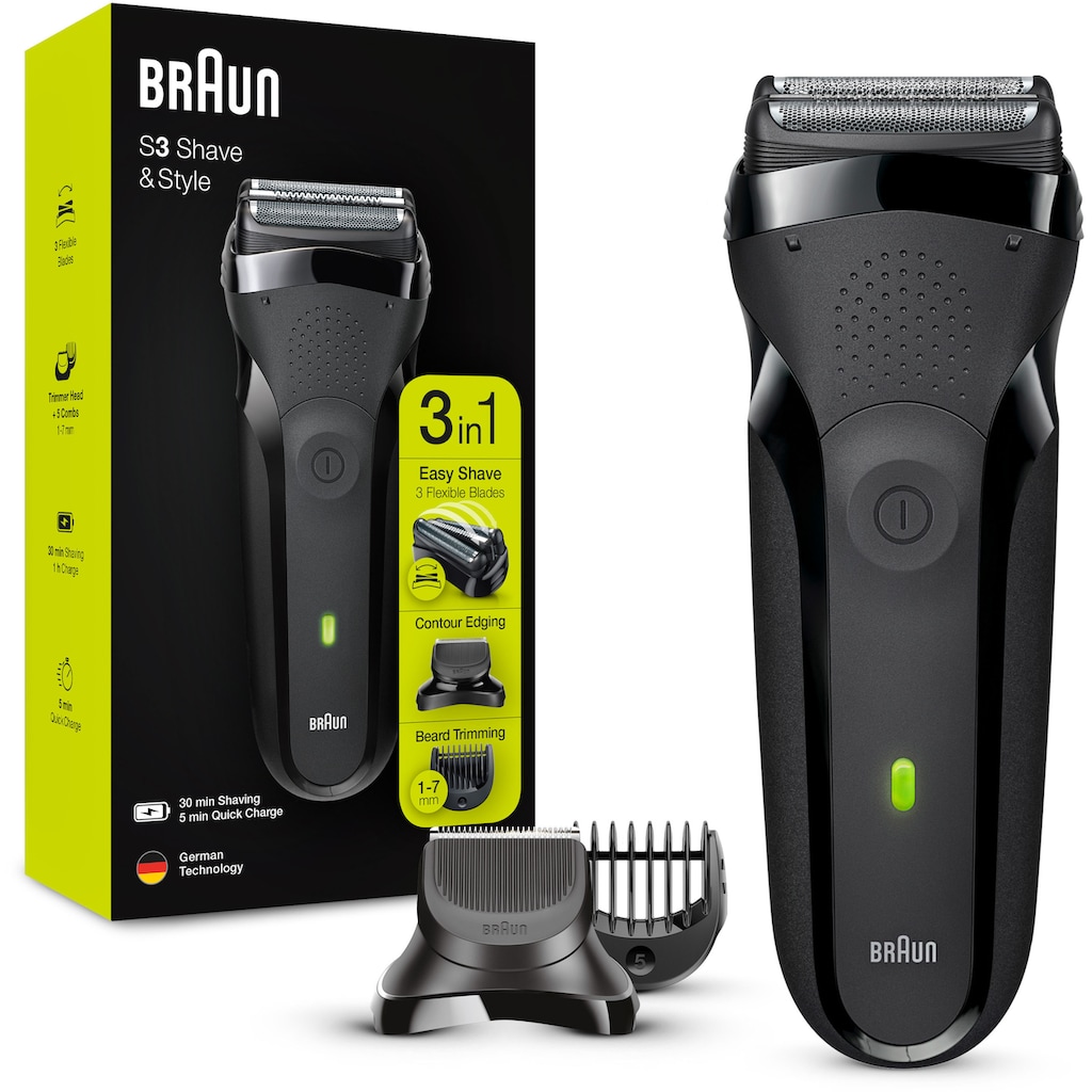 Braun Elektrorasierer »Series 3 Shave&Style 300BT«, 5 St. Aufsätze