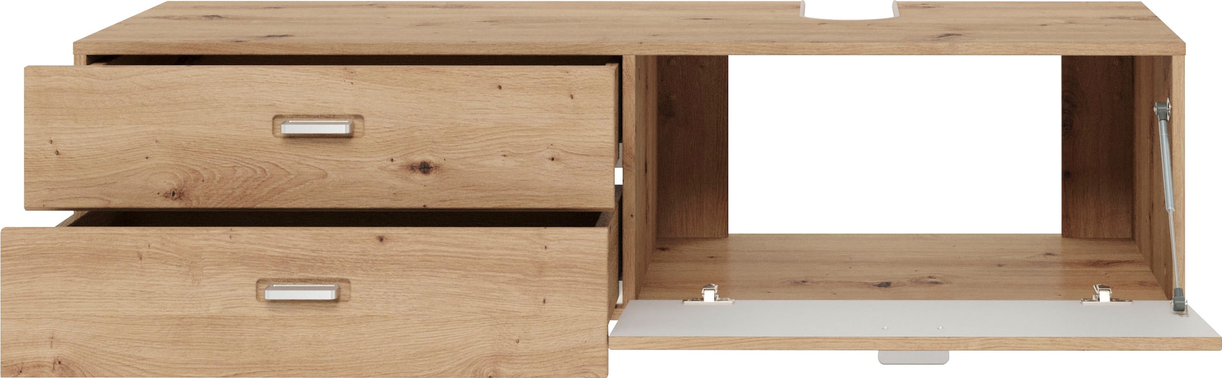 welltime Waschbeckenunterschrank »Guardo«, Hängender Waschtisch mit zwei Schubladen - Masse (B/T/H) 140/53/35 cm