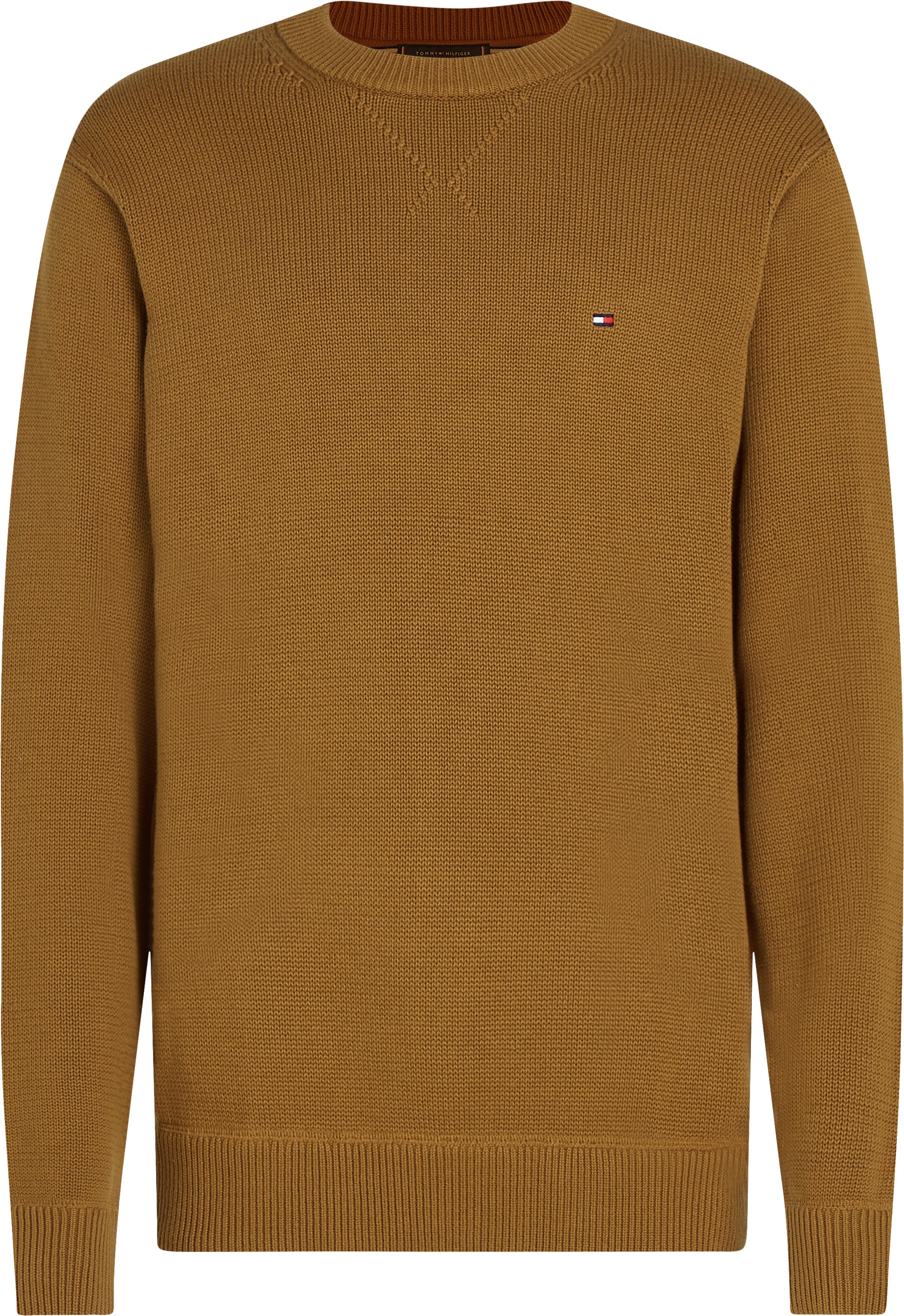 Tommy Hilfiger Strickpullover »CHUNKY COTTON C NECK«, mit Logosrickerei