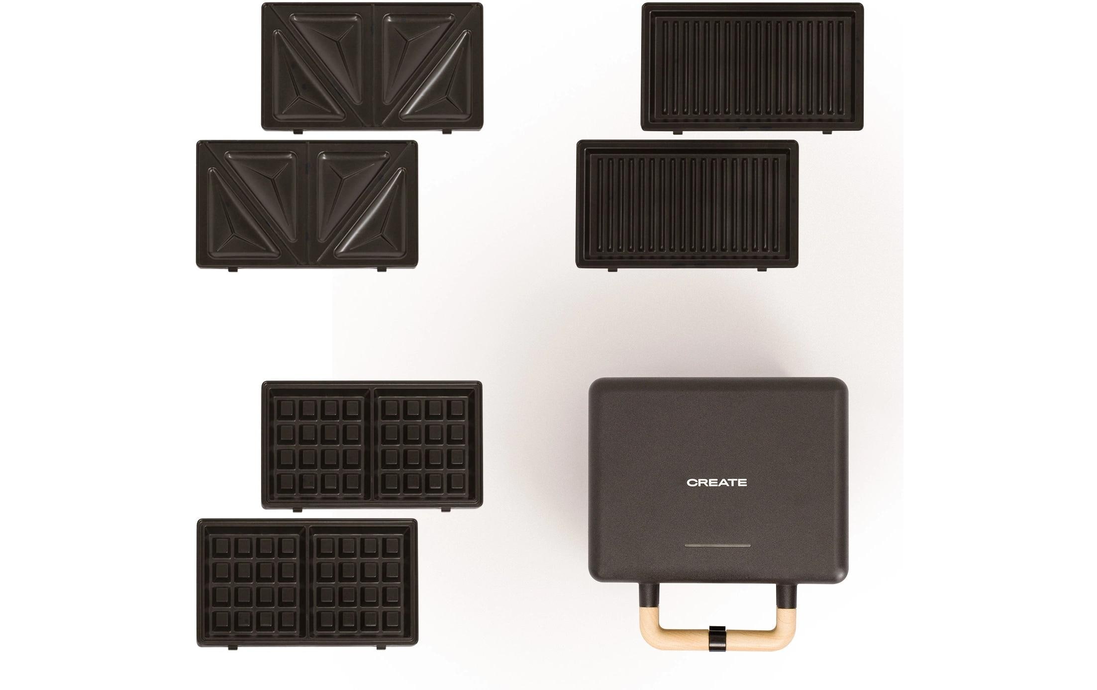 Waffeleisen »Create Stone 3 in 1 Studio Schwarz«, 800 W