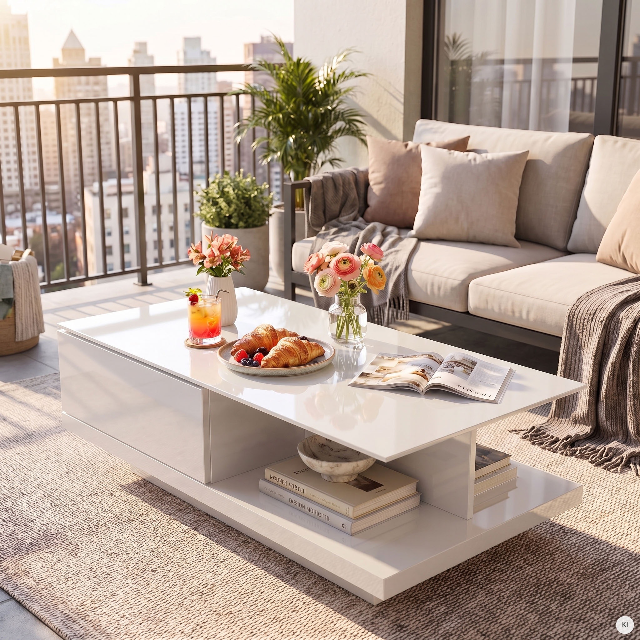 SalesFever Couchtisch "im minimalistischen Stil" Elegante Tischplatte aus robustem Kristallglas