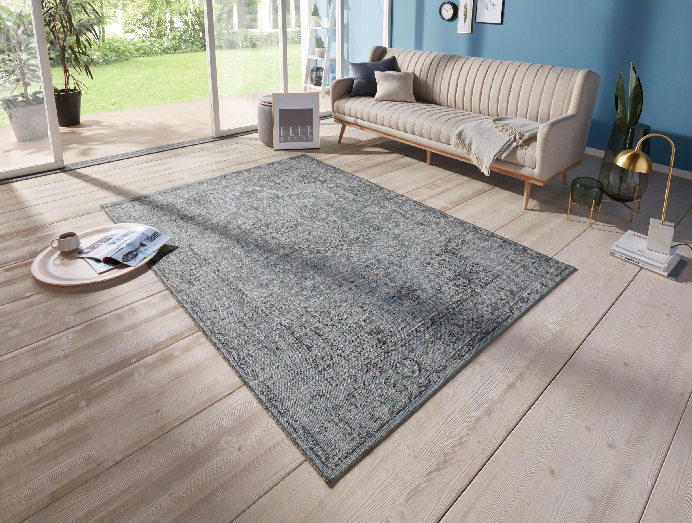 ELLE DECORATION Teppich »Cenon«, rechteckig, 3 mm Höhe, Vintage Design, ​, Robust, Pflegeleicht, Flachgewebe