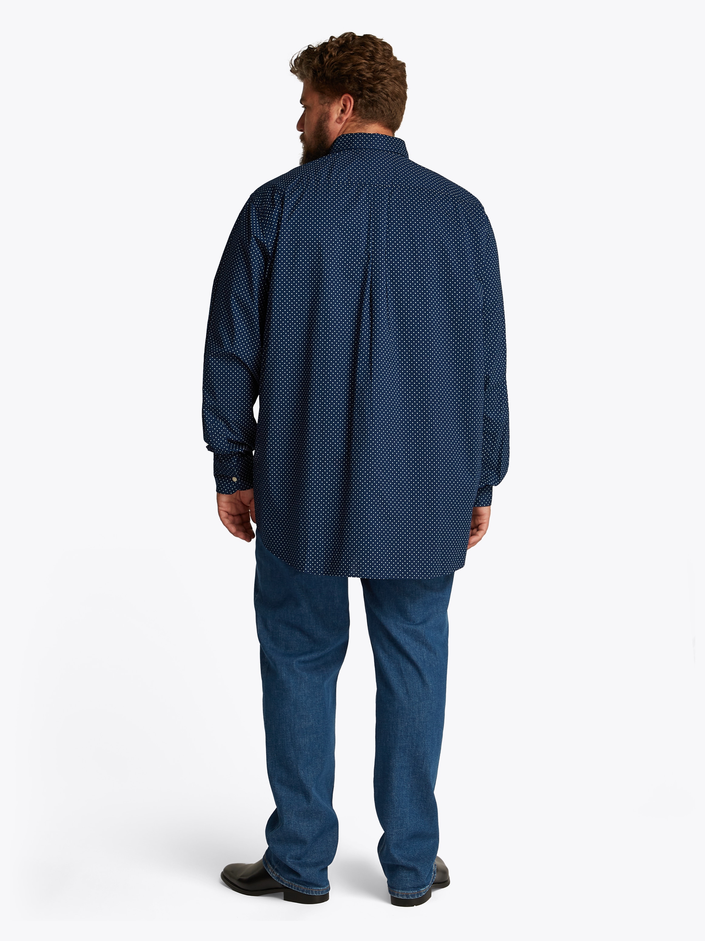 Tommy Hilfiger Big & Tall Langarmhemd »BT-FLEX POPLIN POLKA DOT S-B«, in Grossen Grössen, Logostickerei