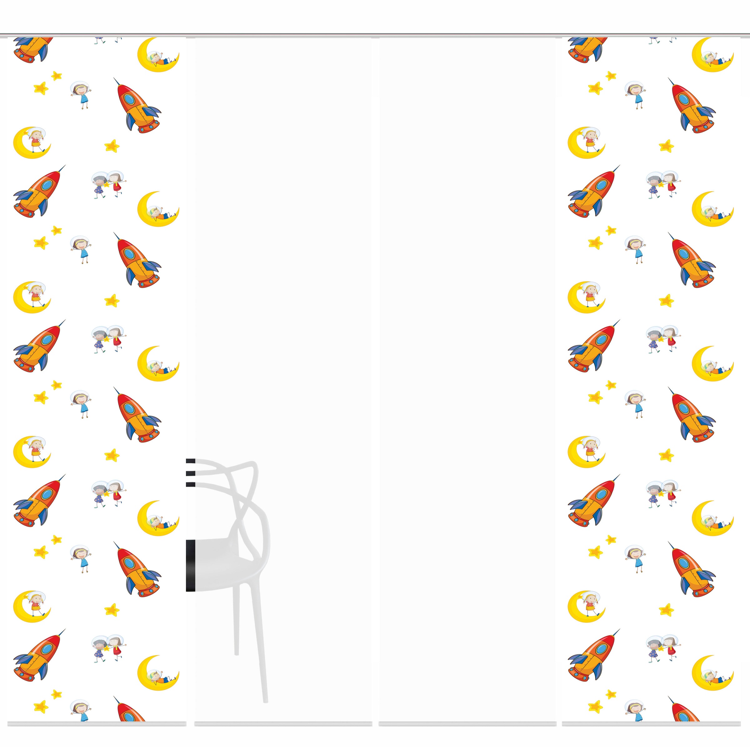 HOME WOHNIDEEN Schiebegardine »LUNARO«, (4 St.), Schiebevorhang Digi 4er Set LUNARO