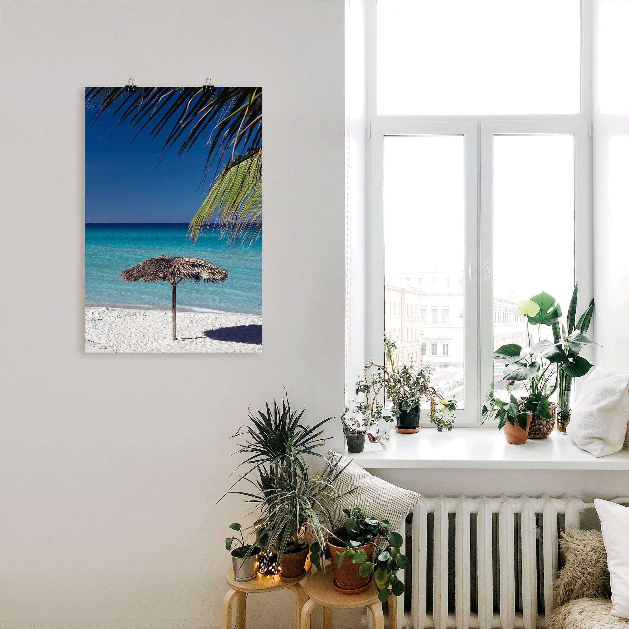 Artland Poster »Sonnenschirm am Strand«, Amerika, (1 St.), als Alubild, Leinwandbild, Wandaufkleber oder Poster in versch. Grössen