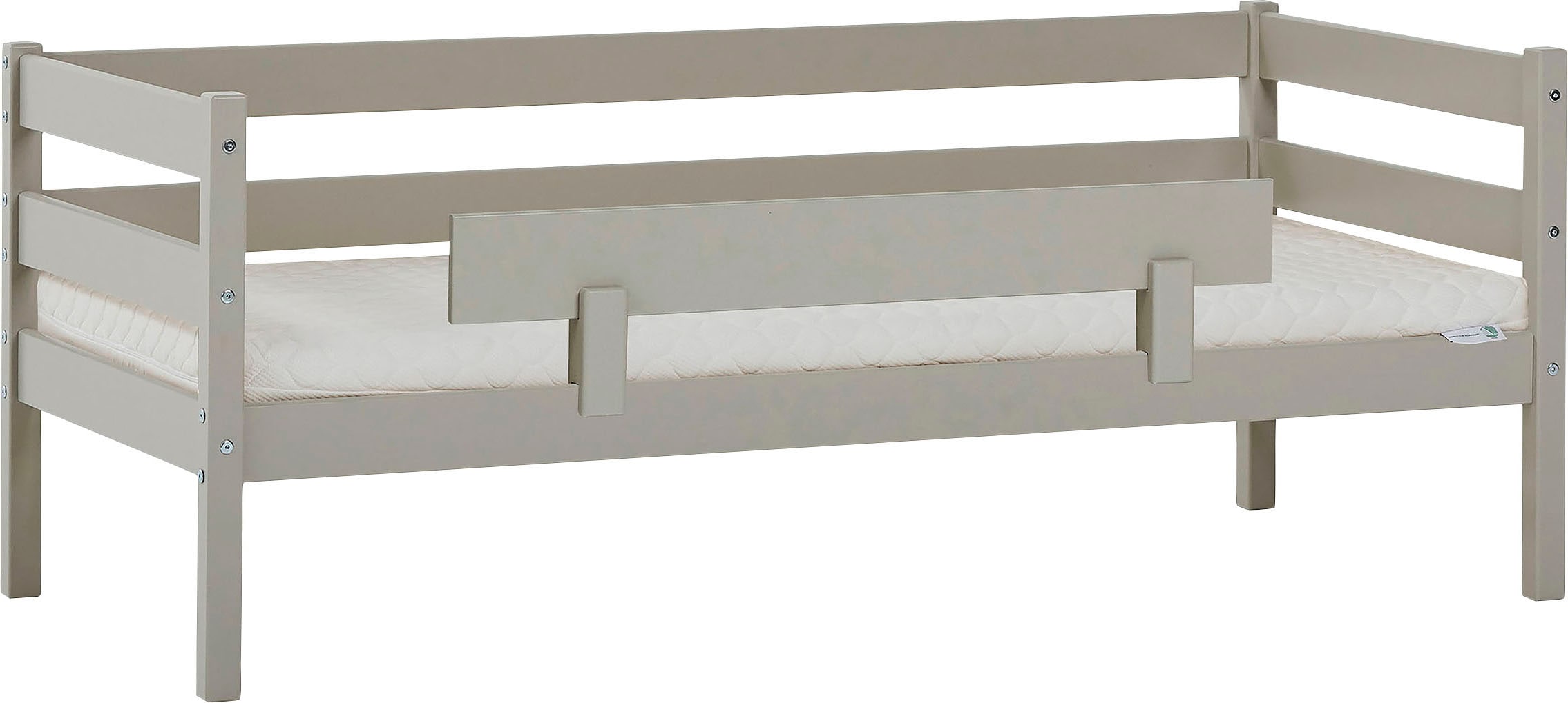 Hoppekids Einzelbett "ECO Comfort Kinderbett, Kiefer Massivholz, Jugendbett inkl. Rollrost" 70x160 cm, wahlweise in verschieden Farben/ Matratze/ Absturzsicherung