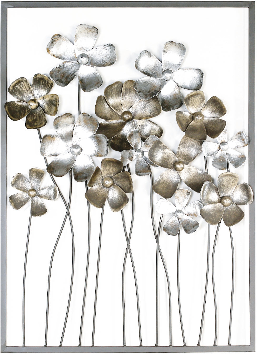 Blumen, bestellen dekorativ | Fleurs, braun/champagnerfarben«, Wanddekoobjekt aus Wohnzimmer GILDE im Wanddeko, Jelmoli-Versand & »Wandrelief Metall, online Esszimmer