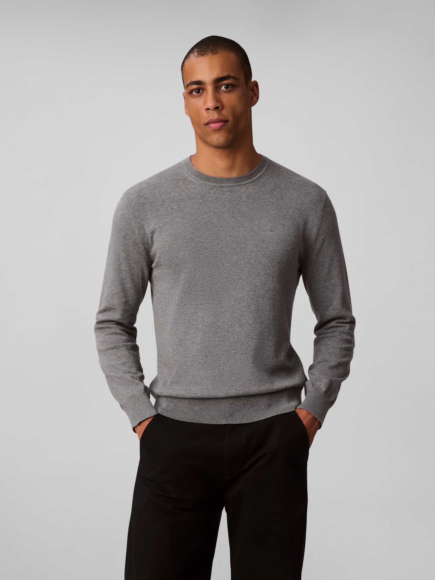 Calvin Klein Strickpullover »LS SUPIMA COTTON CREW 14GG« Mit Rundhalsausschnitt