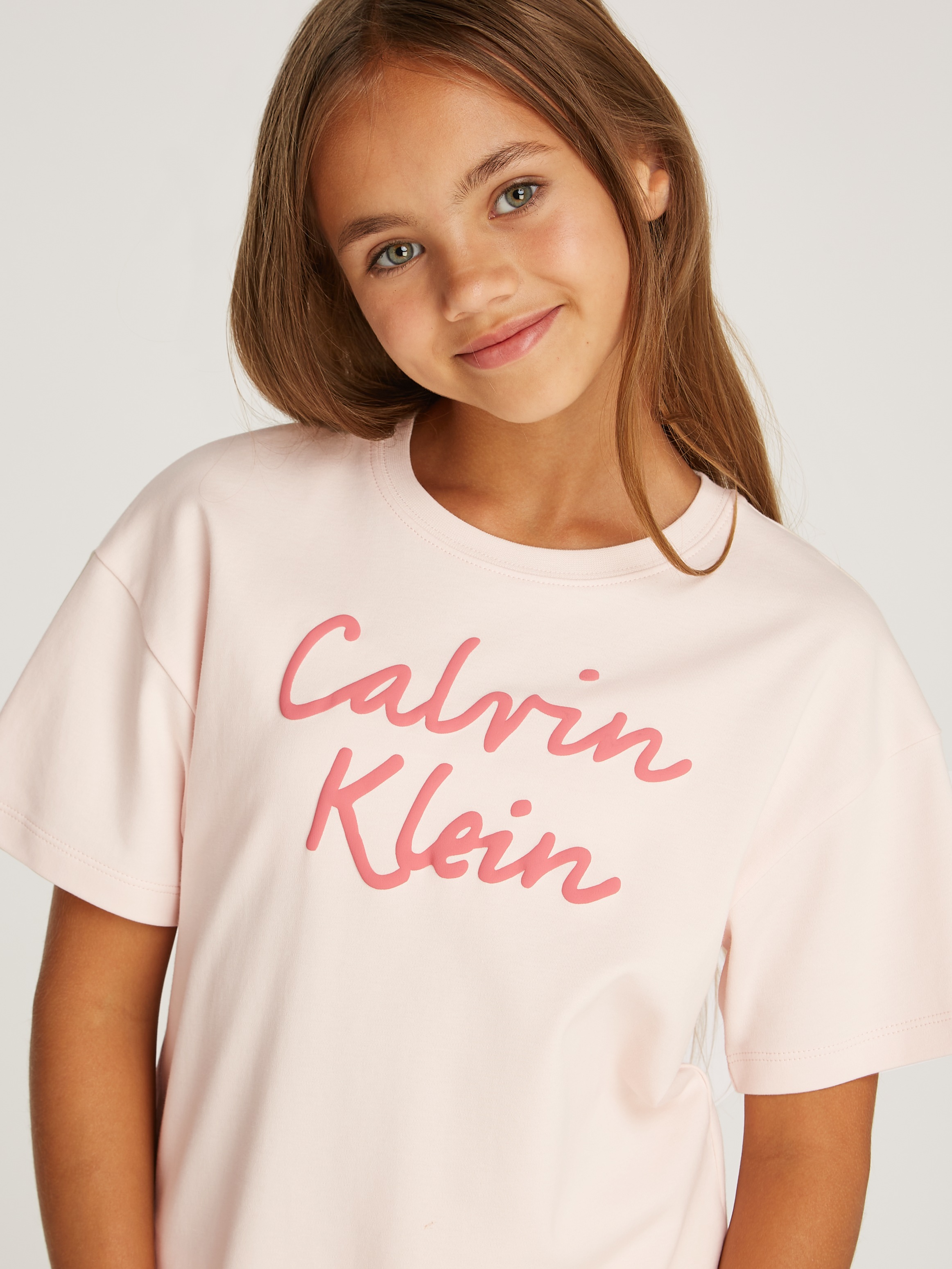 Calvin Klein Jeans T-Shirt »SCRIPT LOGO BOXY SS T-SHIRT« mit grossem Logo
