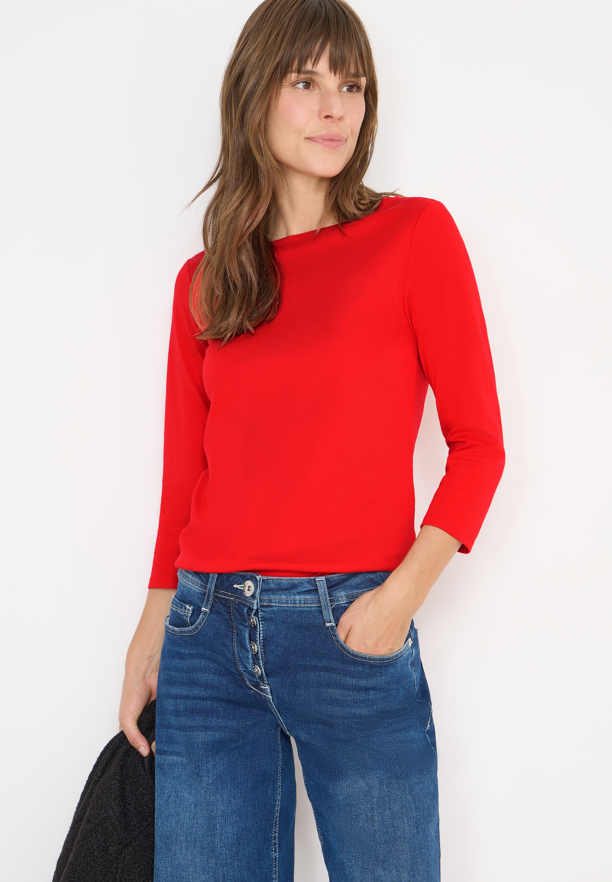 Cecil 3/4-Arm-Shirt mit U-Boot-Ausschnitt