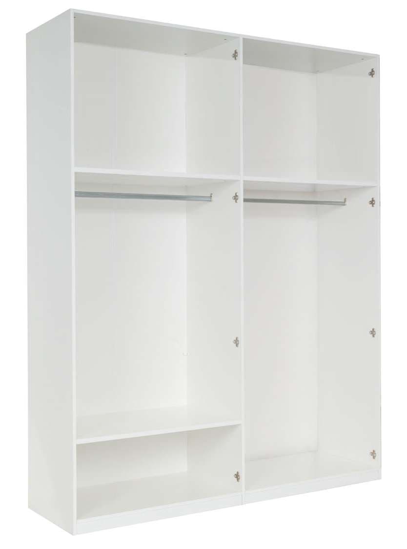 Home affaire Kleiderschrank »Kleiderschrank Malissa mit Regalen und Kleiderstangen«, Garderobe mit 4 Hochglanz-Drehtüren, BxTxH 181x59x237 cm